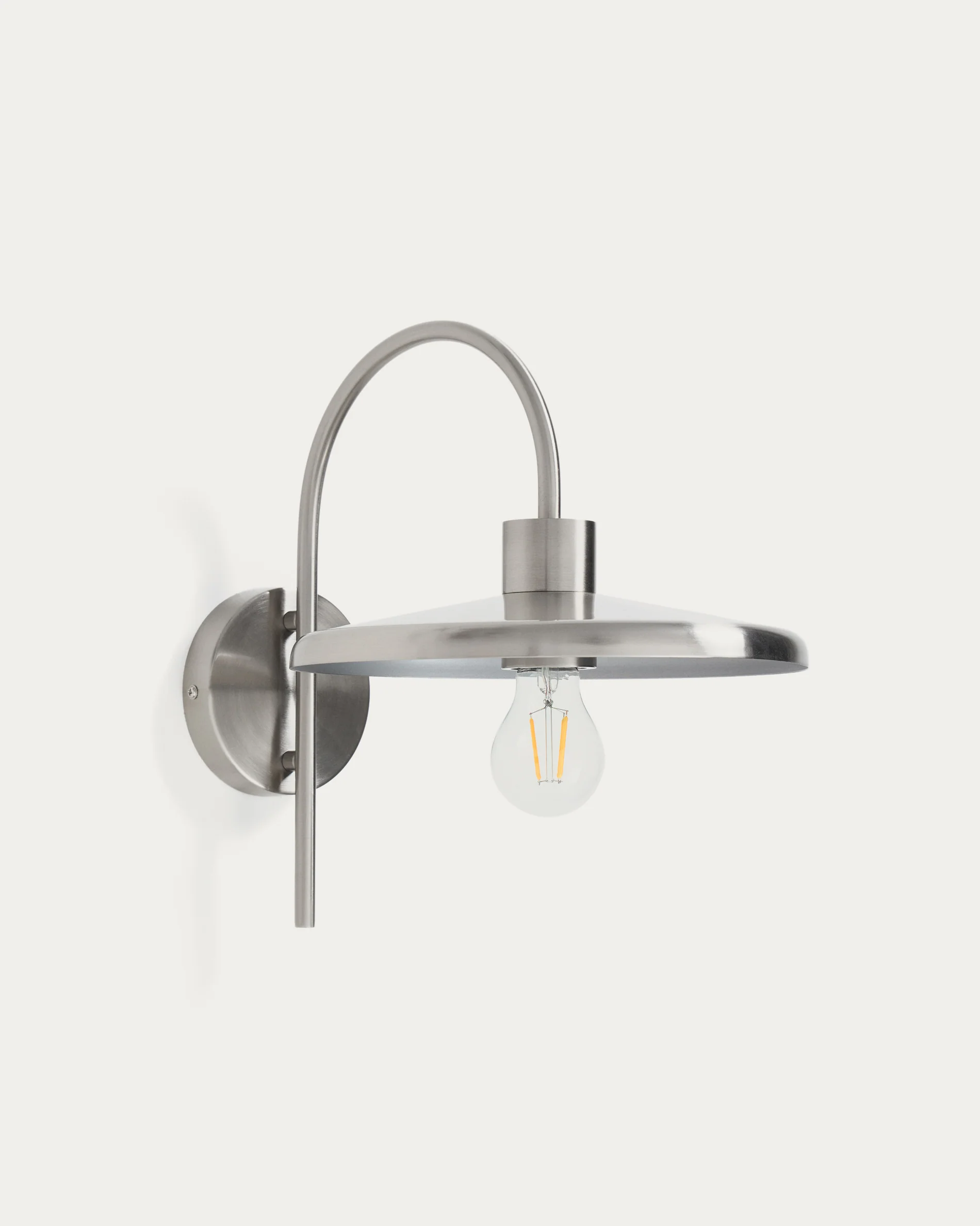 Nuvira wall light in light grey brushed metal