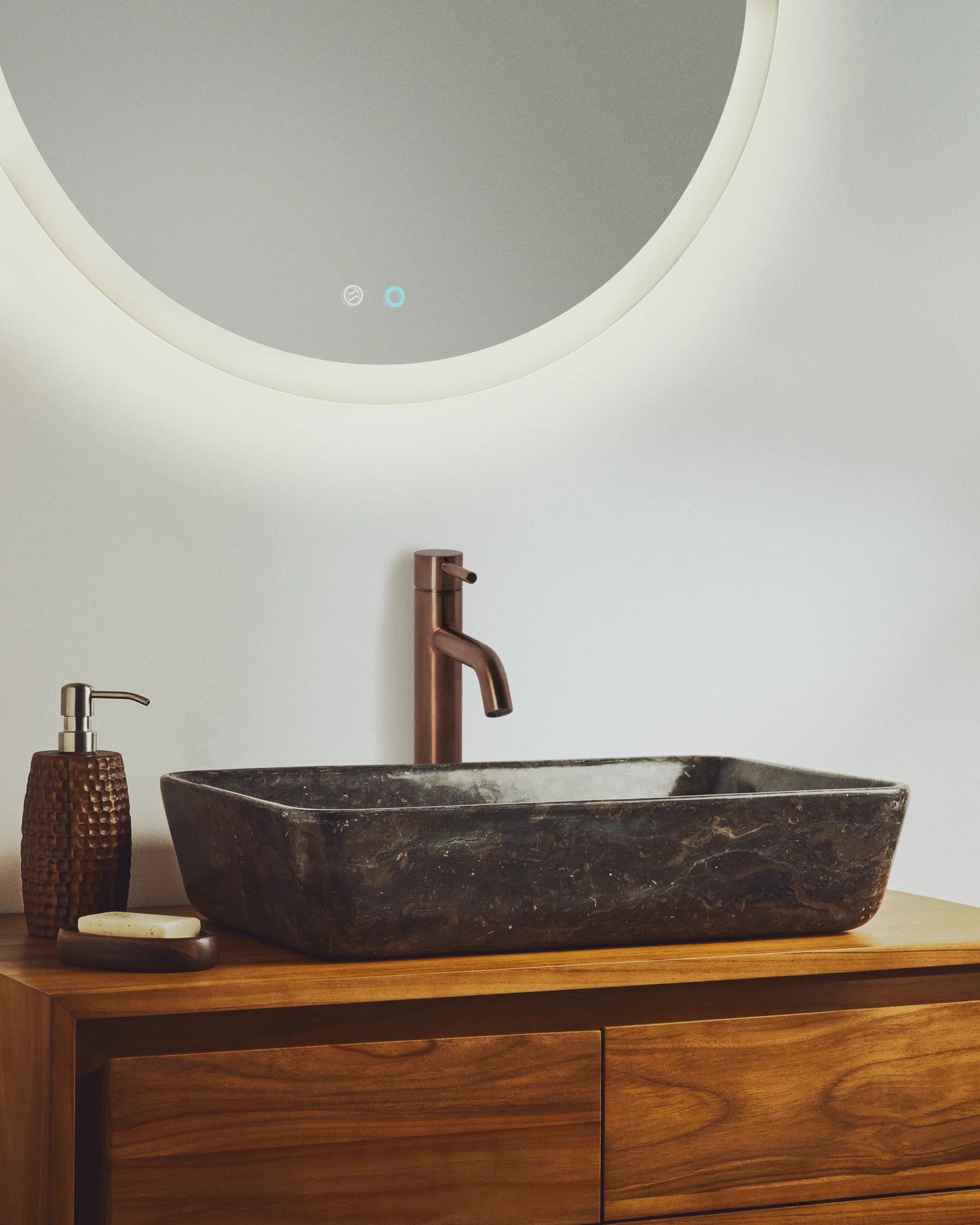 Darnen grey marble countertop washbasin 55 x 35cm