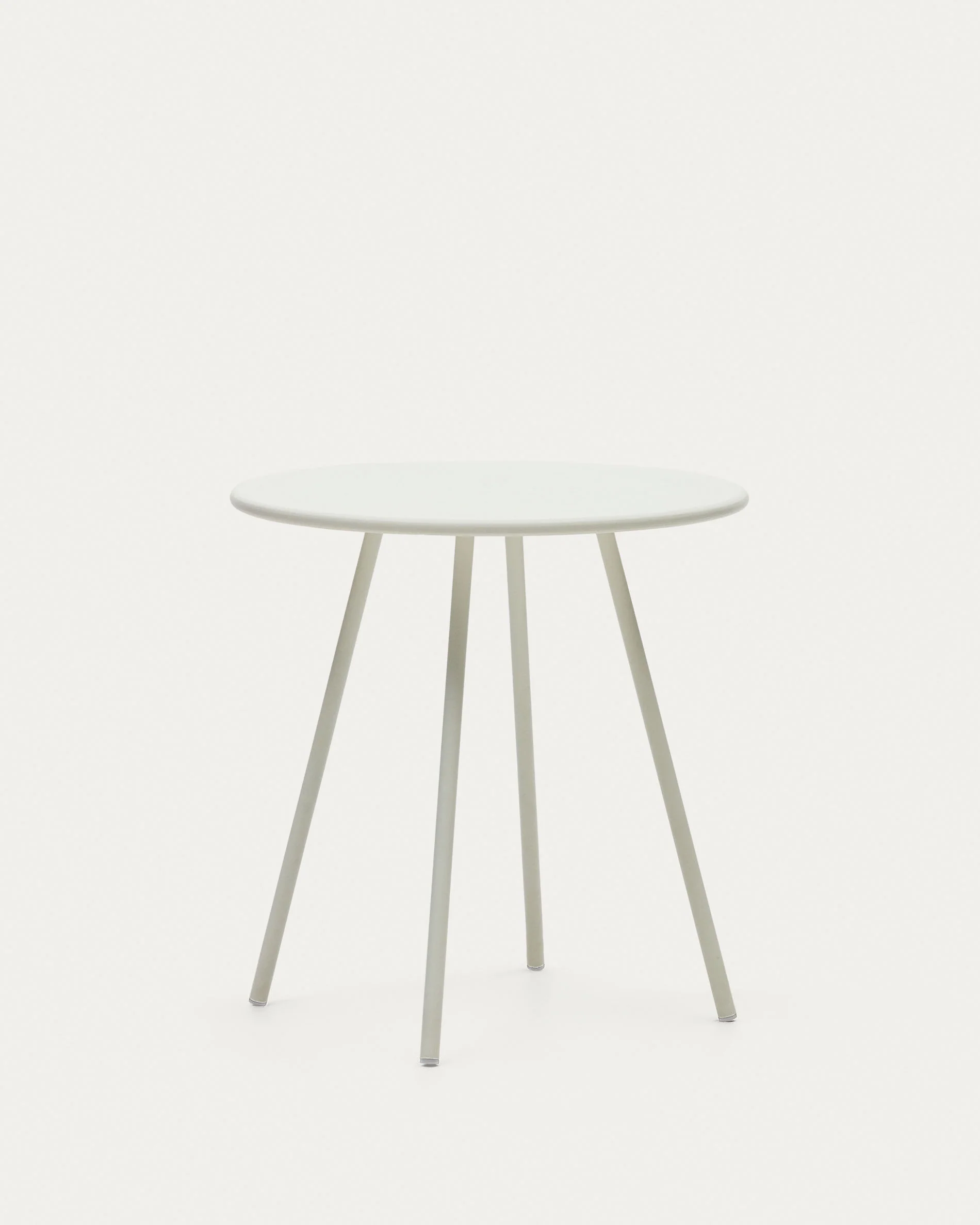 Montjoi round outdoor table in steel with a white finish, Ø 70 cm