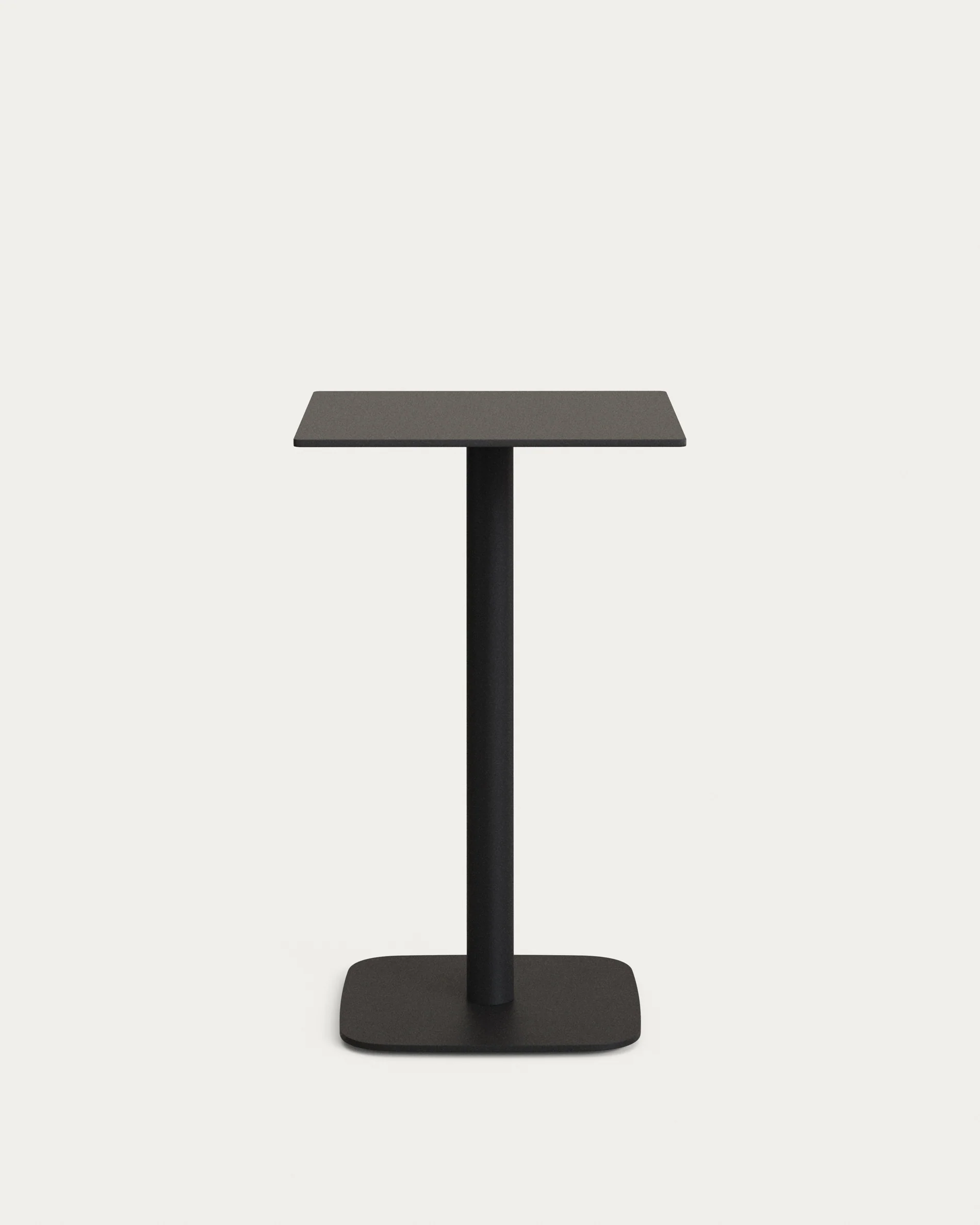 Dina high outdoor table in black with metal leg in a painted black finish, 60 x 60 x 96 cm