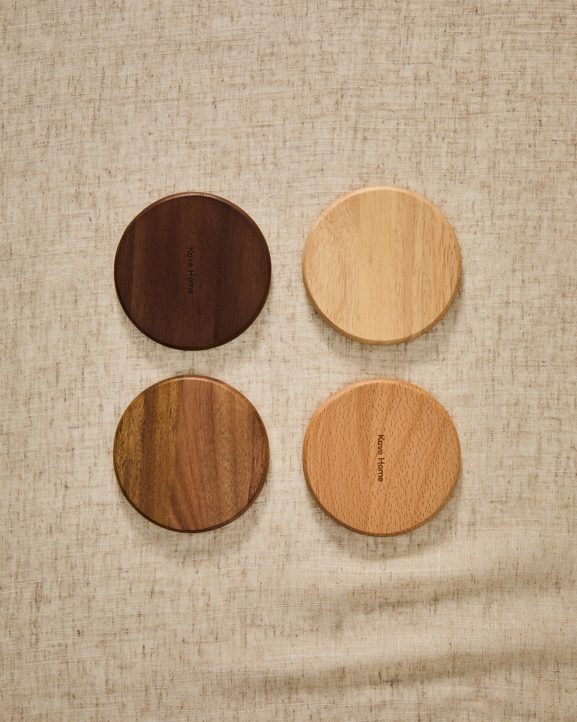 Nover set of 4 coasters in acacia wood FSC 100%