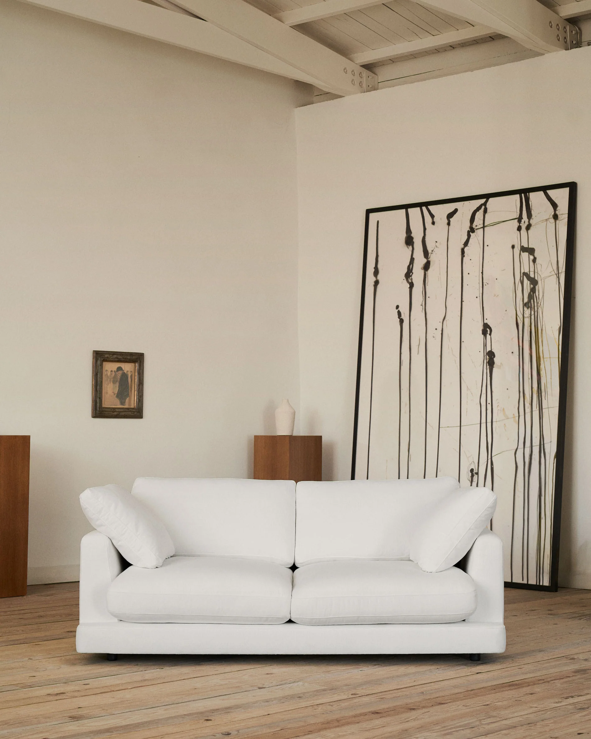 Gala 3-seater white chenille sofa FSC Mix Credit 210cm