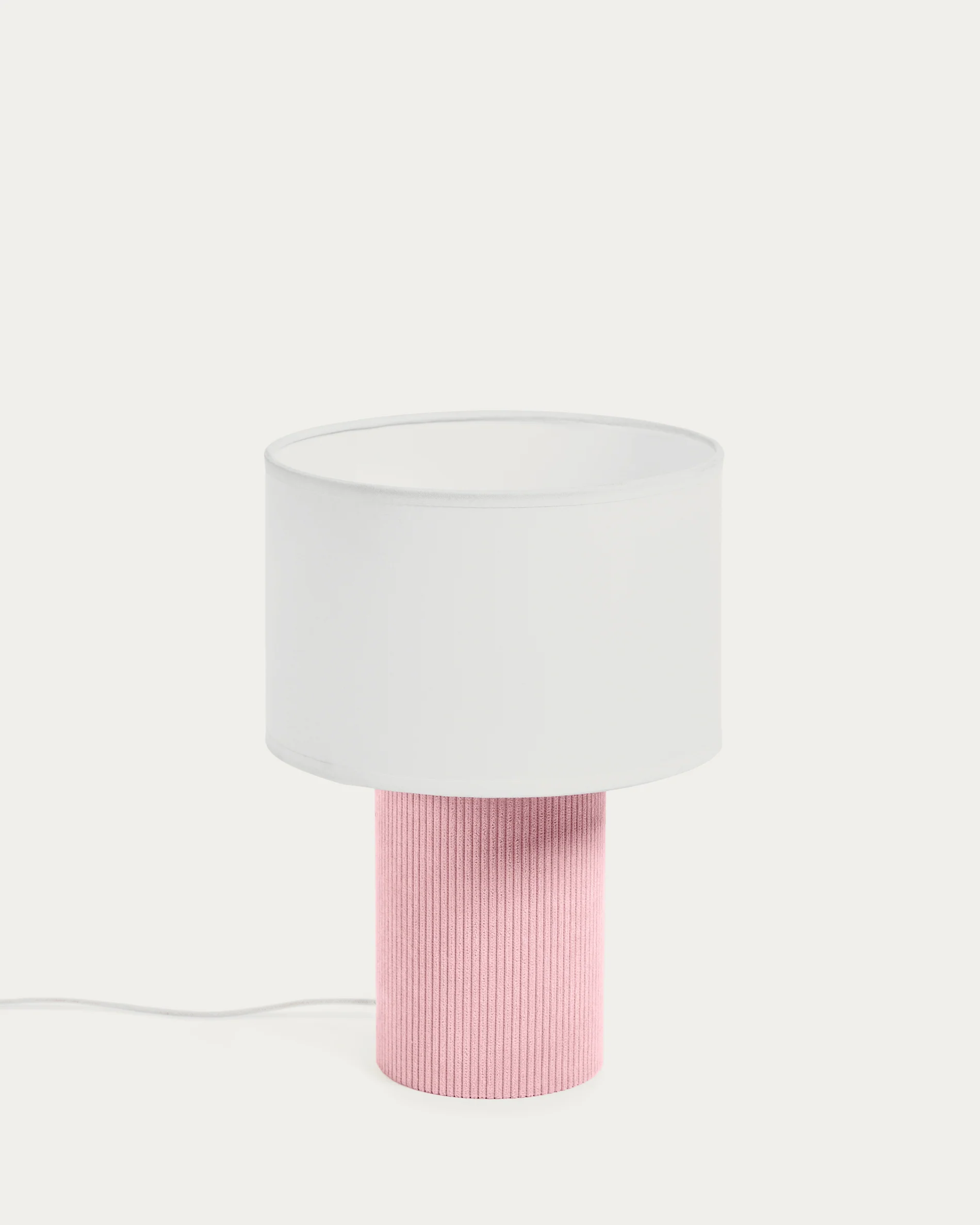 Bianella cotton and pink corduroy table lamp