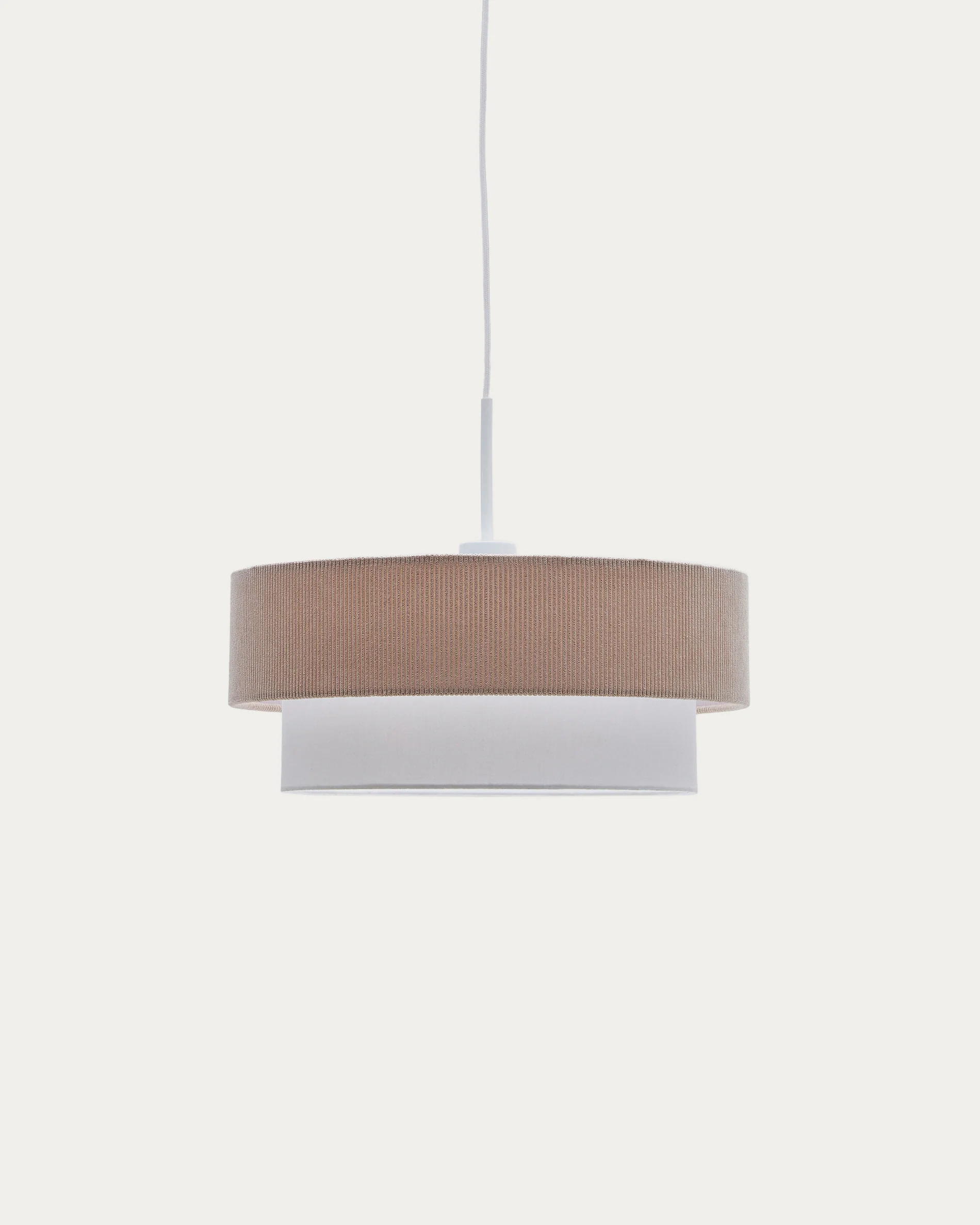 Bianella ceiling lamp in cotton and beige corduroy,  Ø 40 cm.