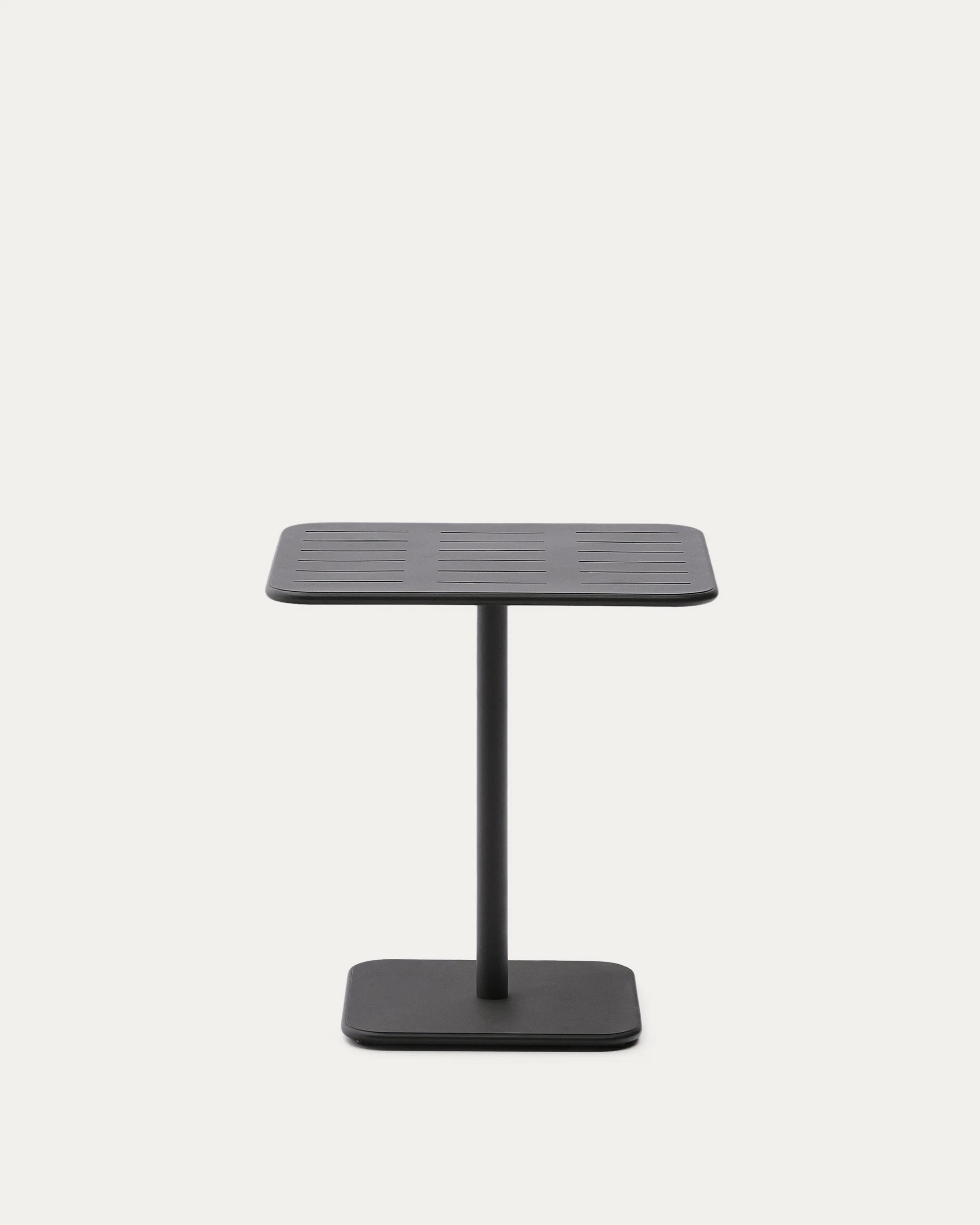 Brai outdoor table in dark grey galvanised steel 70 x 70cm