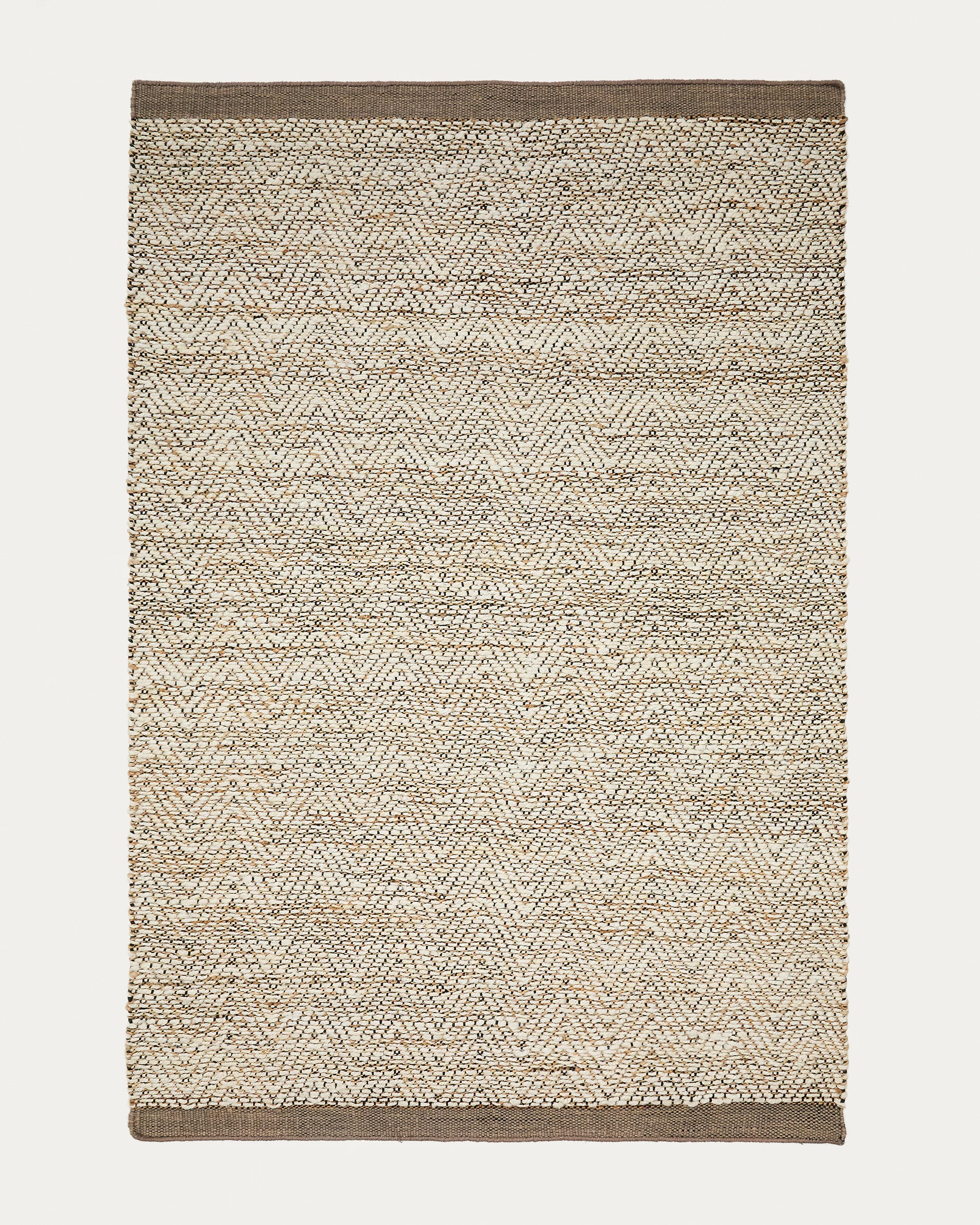 Arpe beige jute jacquard rug 160 x 230cm