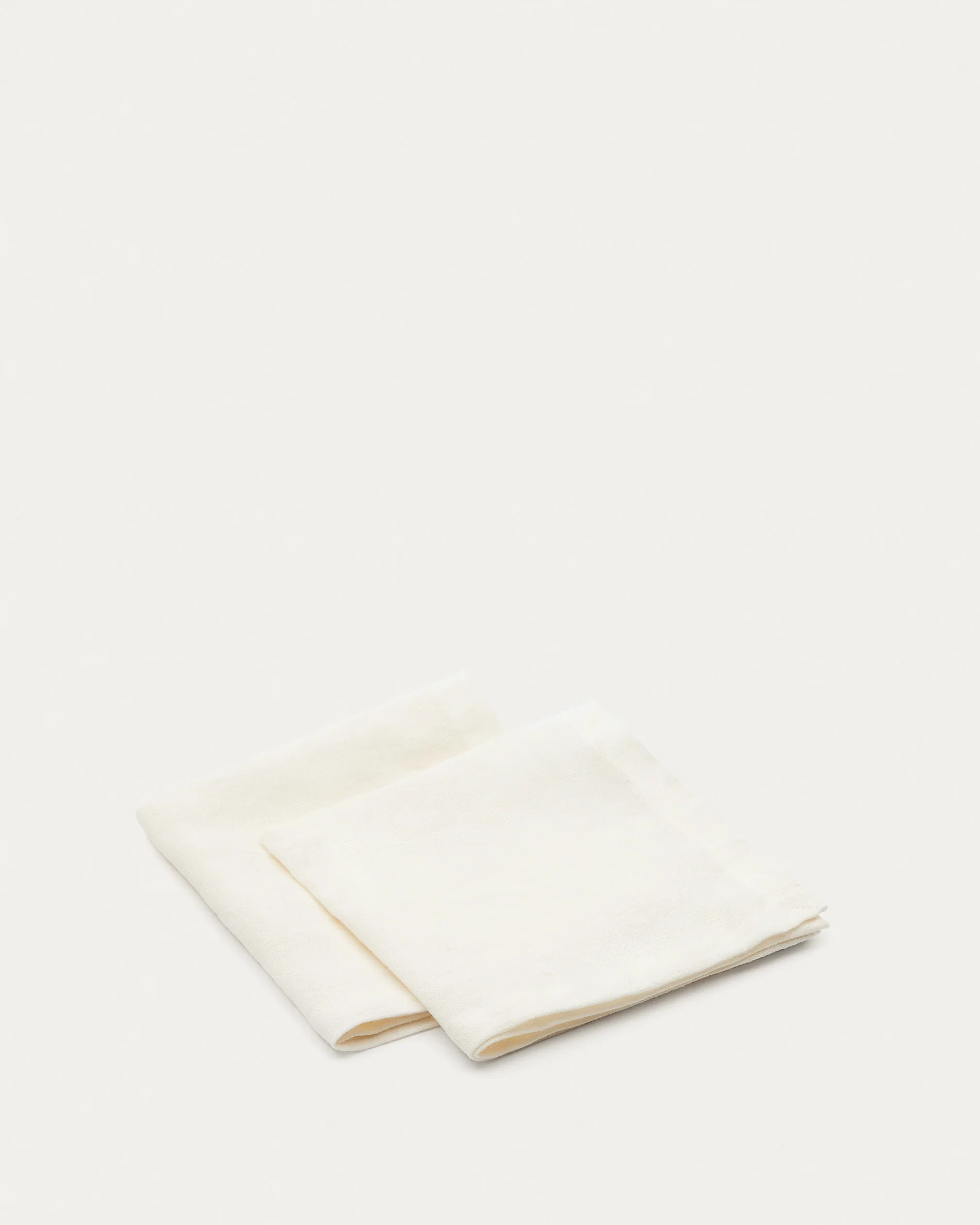 Pals de 2 serviettes, 100% white linen