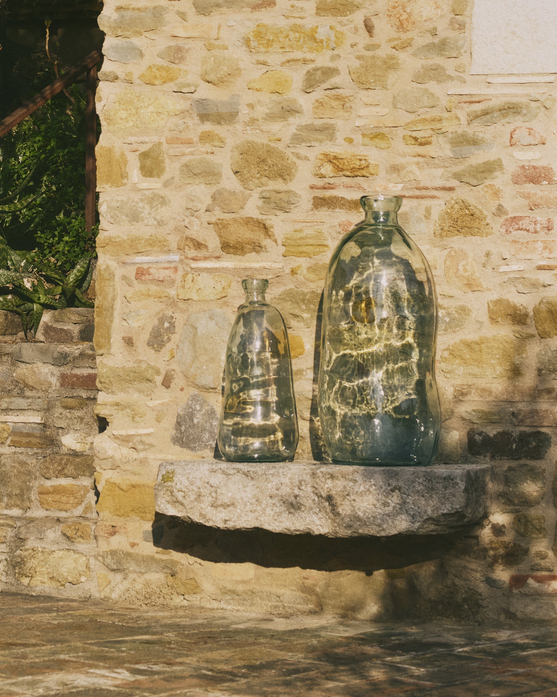 Brenna vase in 100% recycled transparent glass, 51 cm