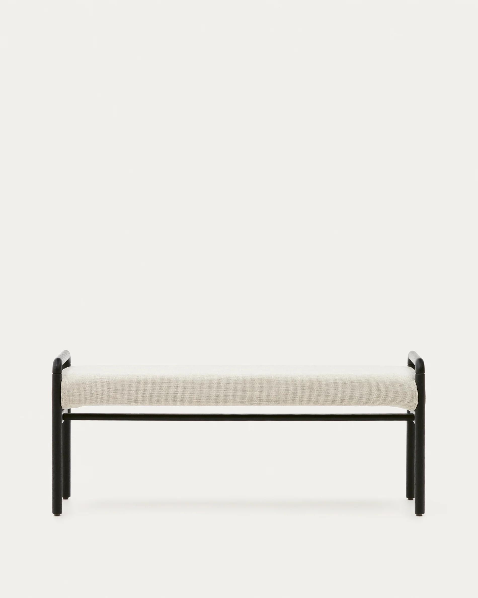 Macaret bench with removable cover solid oak wood with black finish 120 cm FSC Mix Credit