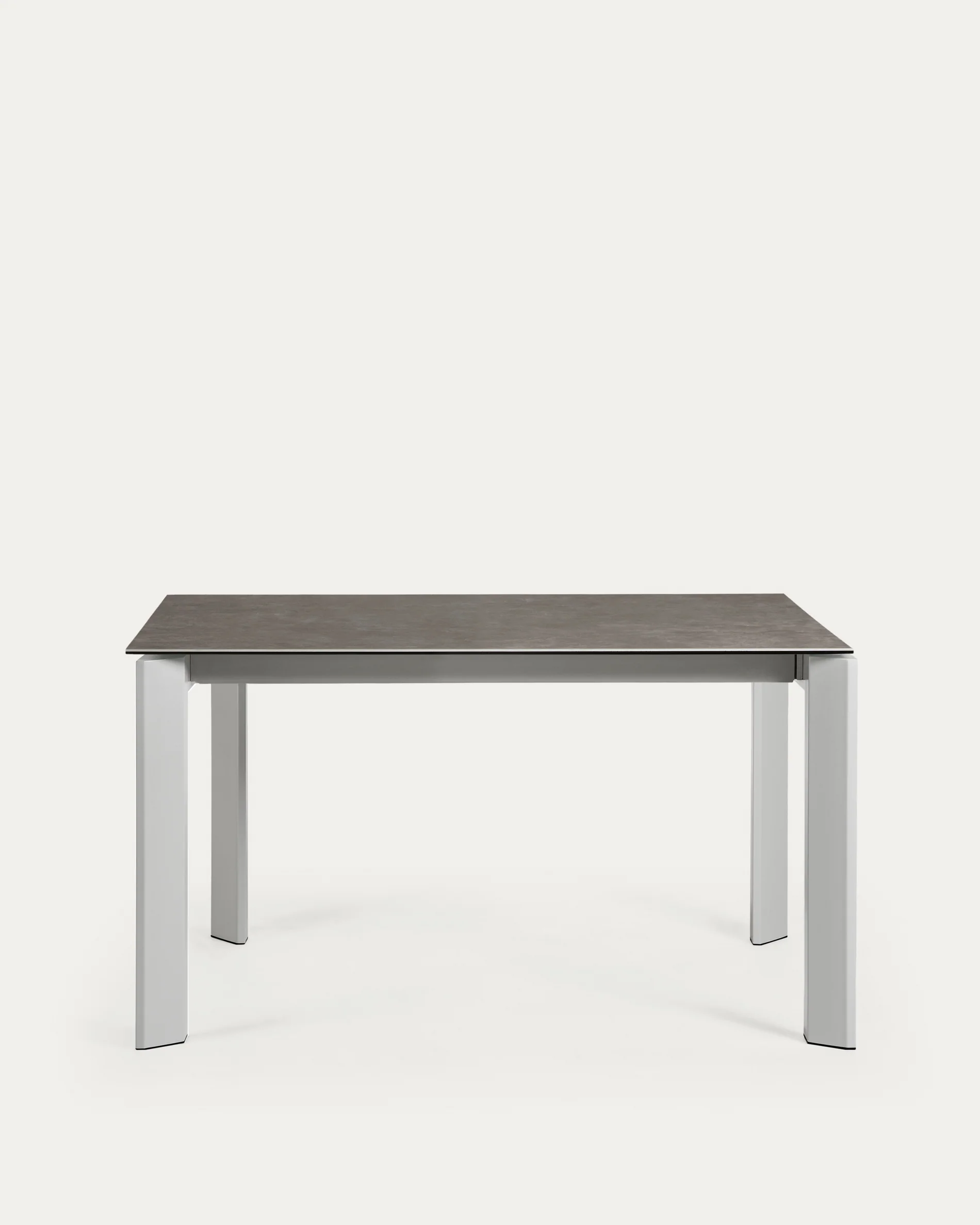 Axis porcelain extendable table in Volcano Ash finish with grey steel legs 140 (200) cm