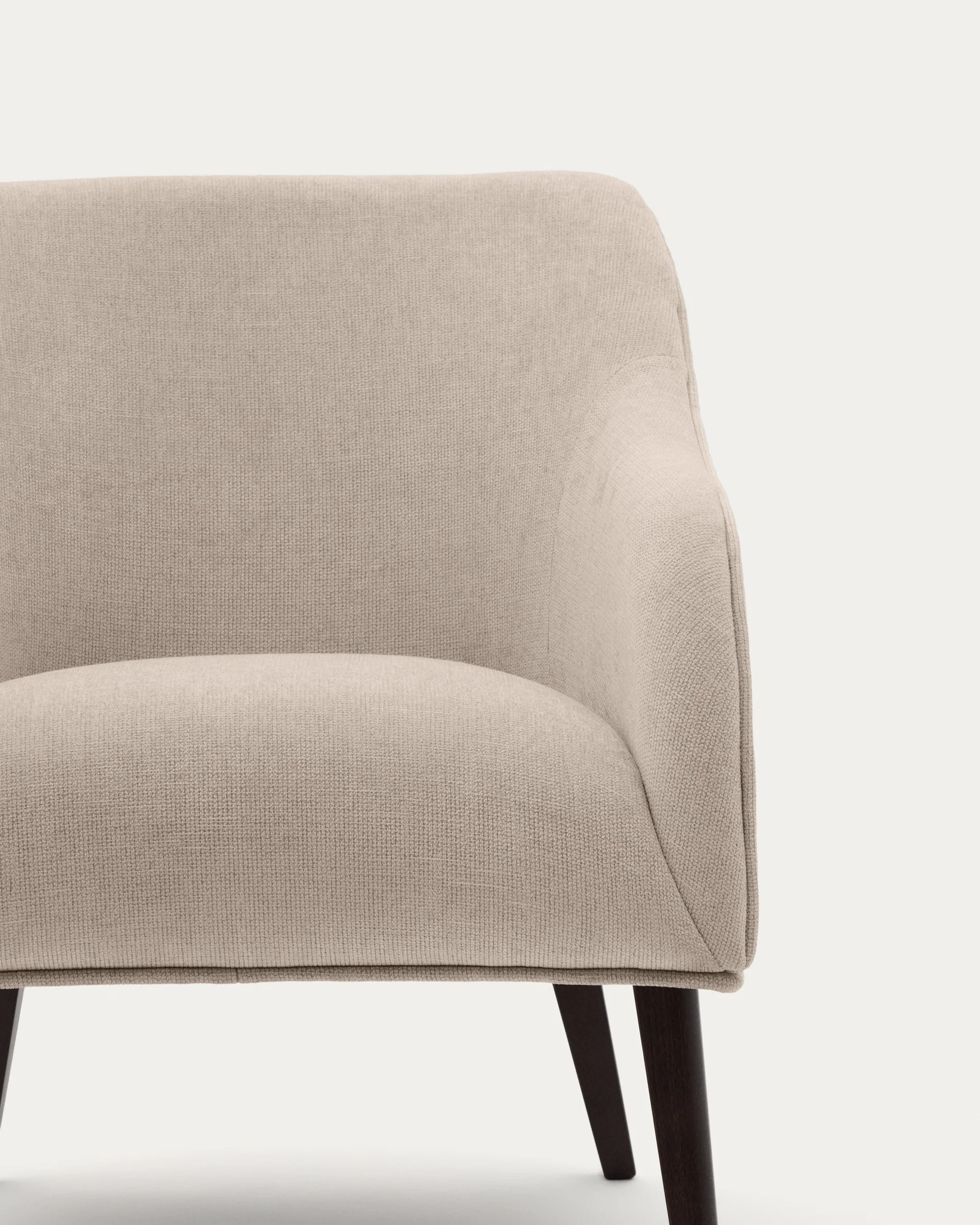 Bobly armchair in beige and with solid beech wood in a wenge finish FSC Mix Credit