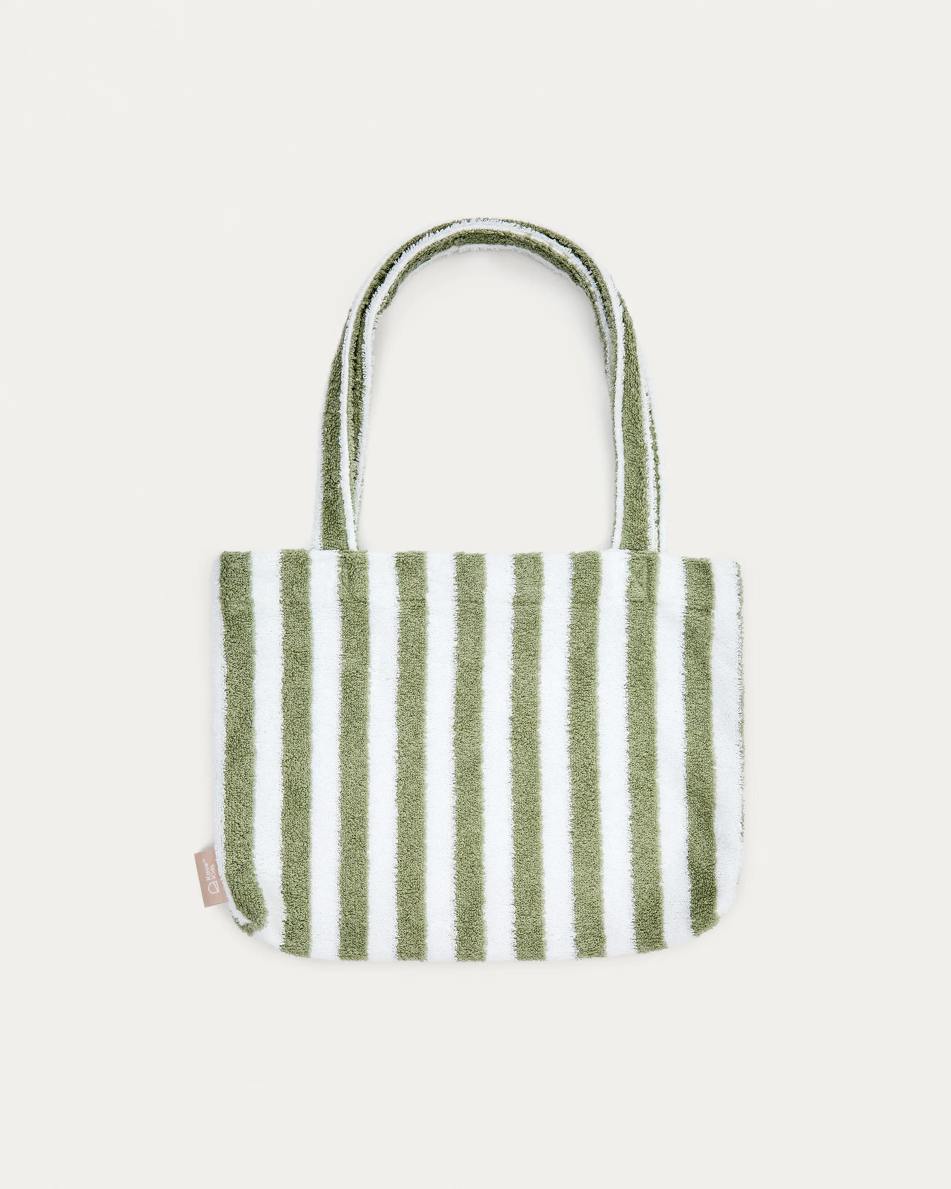 Nuni cotton bag with green and white stripes