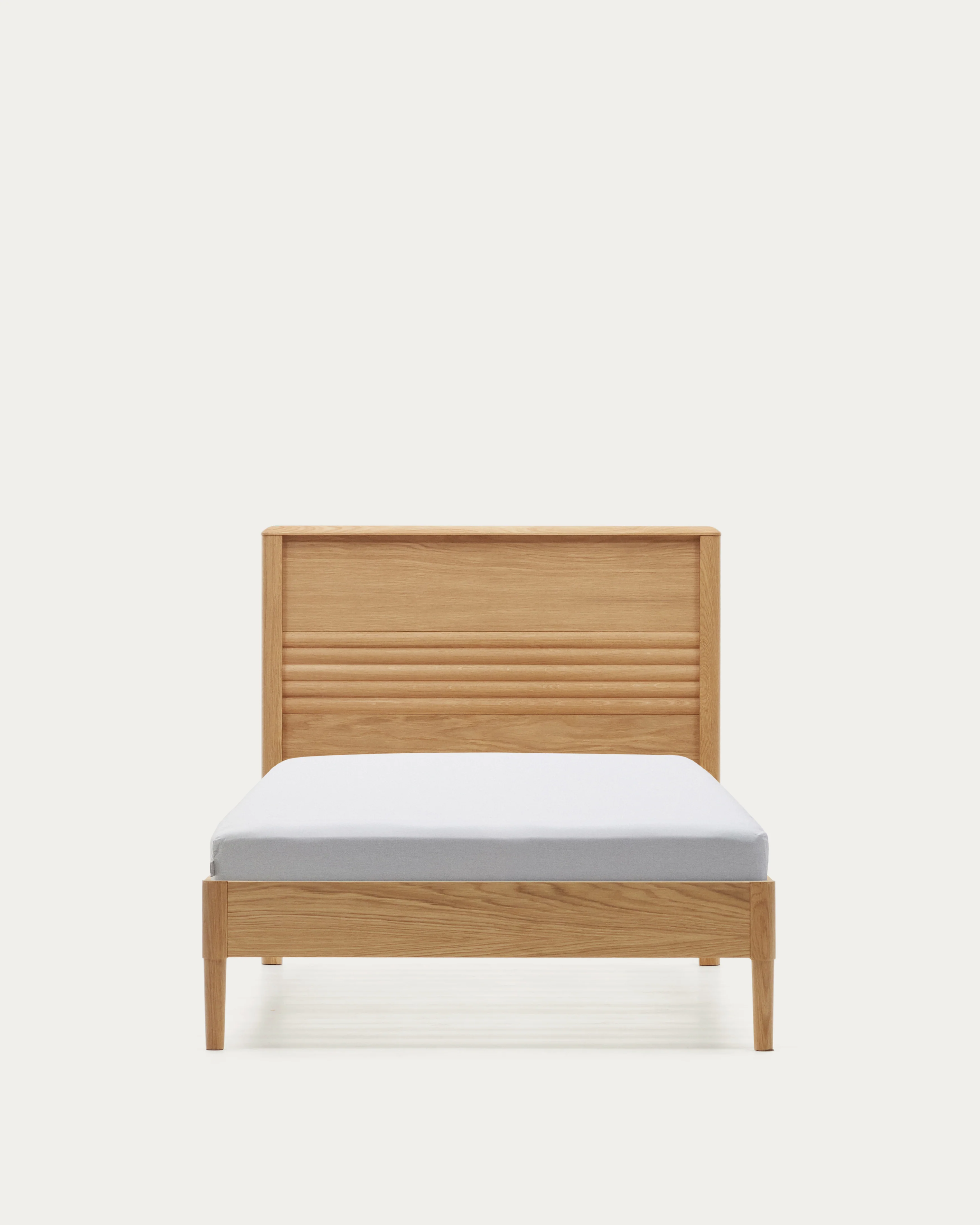 Lenon oak wood and veneer bed for 90 x 200 cm mattress, FSC MIX Credit