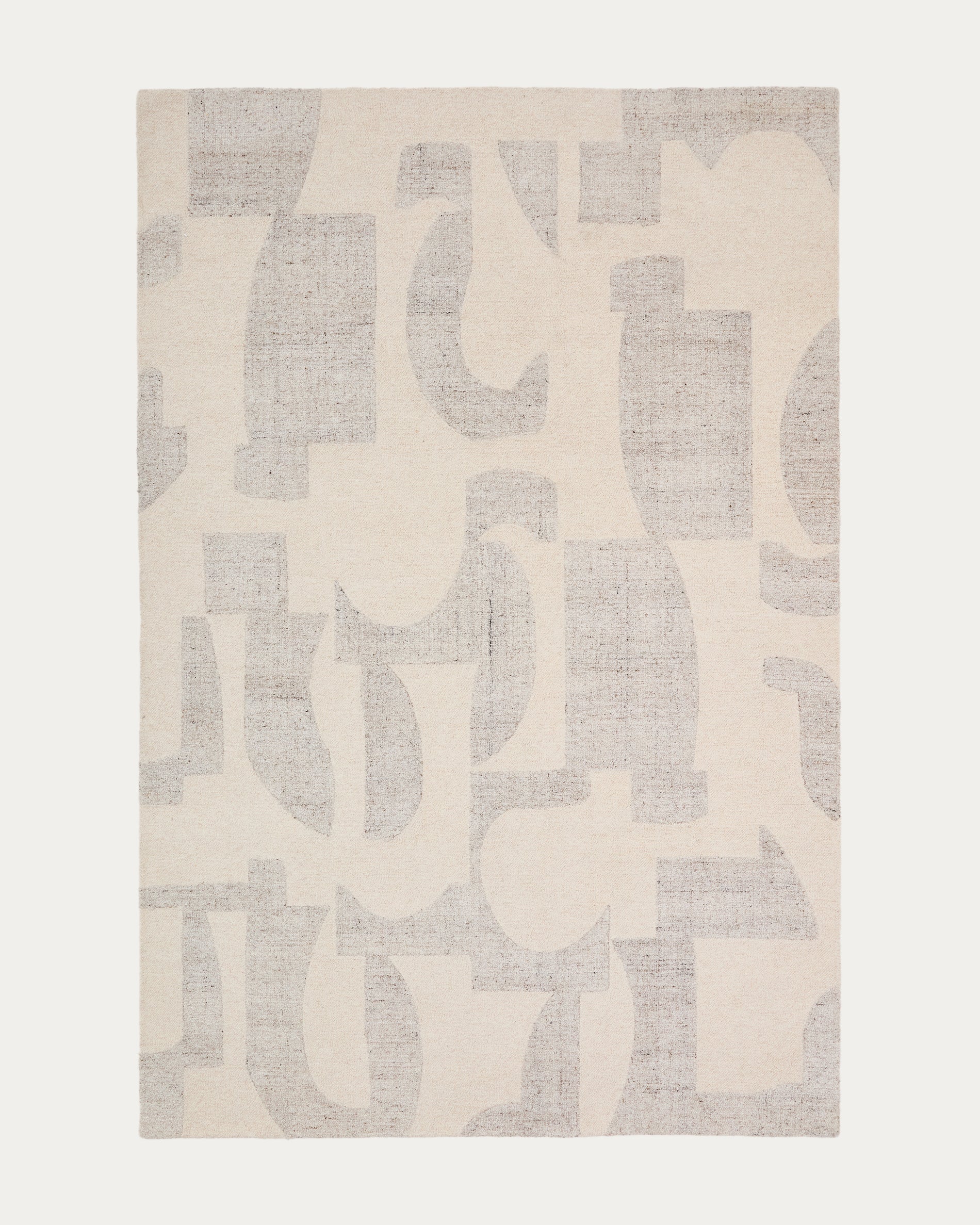 Norela grey jacquard wool blend rug 300 x 200cm