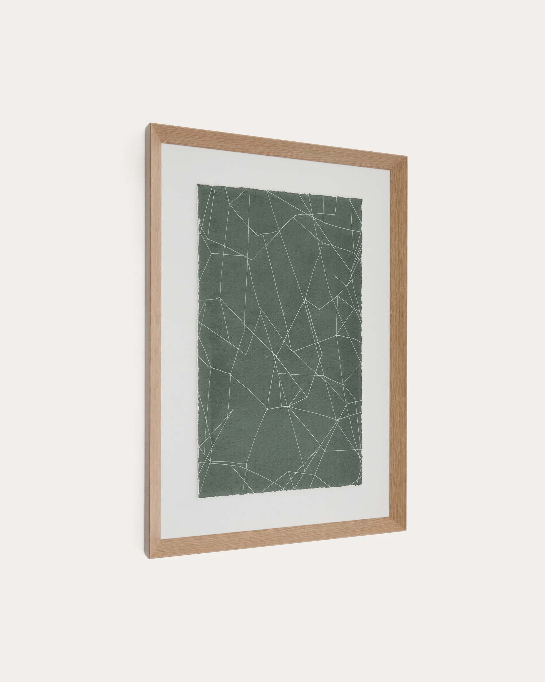 Durkan abstract picture on green recycled paper 100 x 70cm