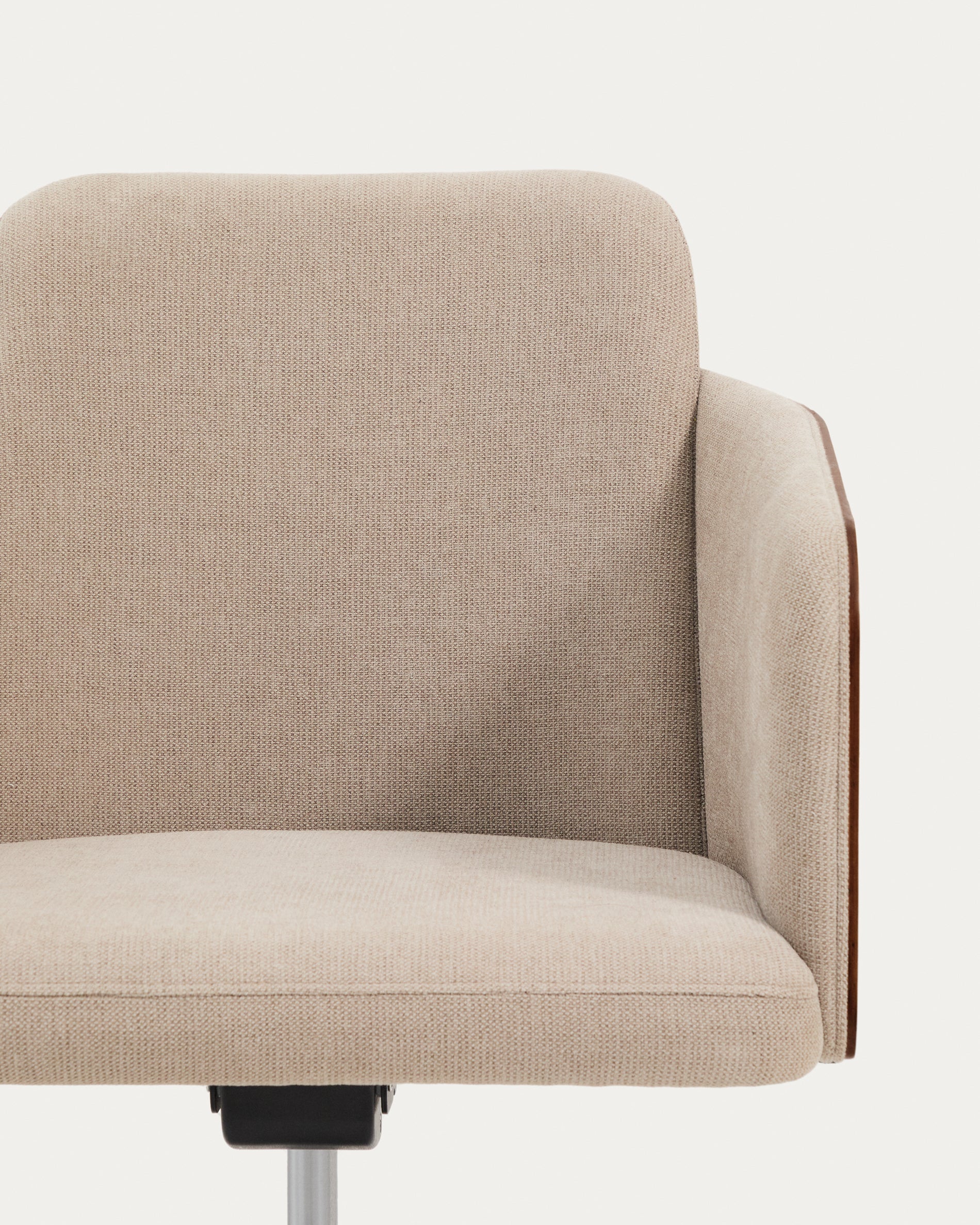 Madai desk chair in brown chenille and ash veneer with walnut finish FSC Mix Credit