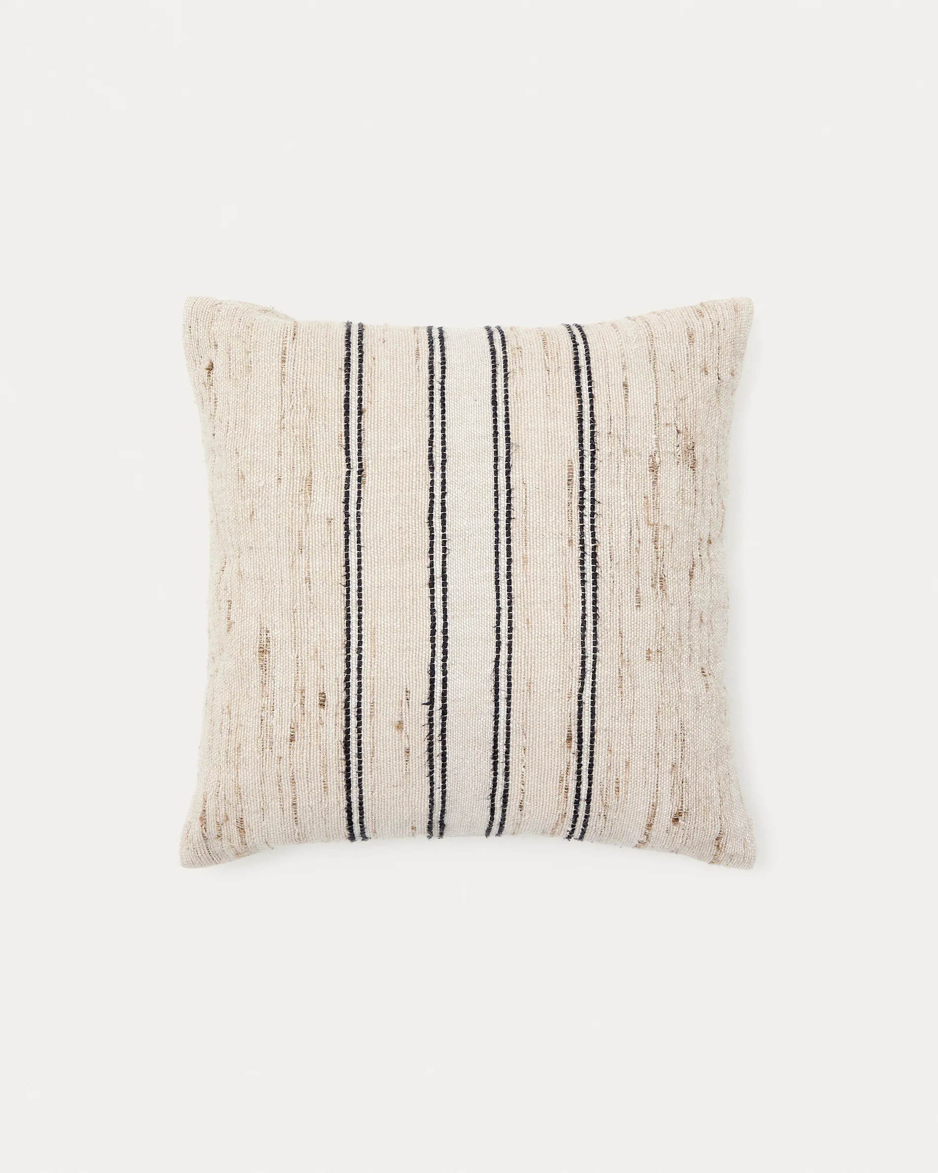 Dorien beige cushion cover with contrasting woven stripes 45 x 45cm