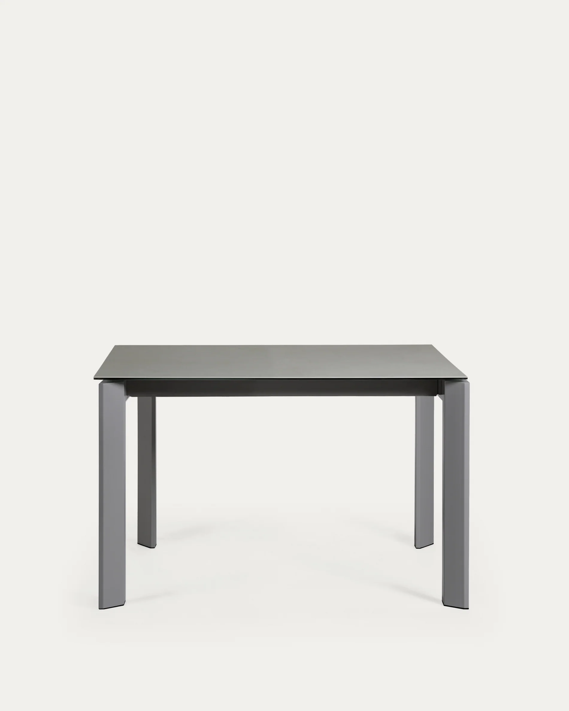 Axis extendable ceramic table in Hydra Plomo finish, anthracite steel legs 120 (180) cm