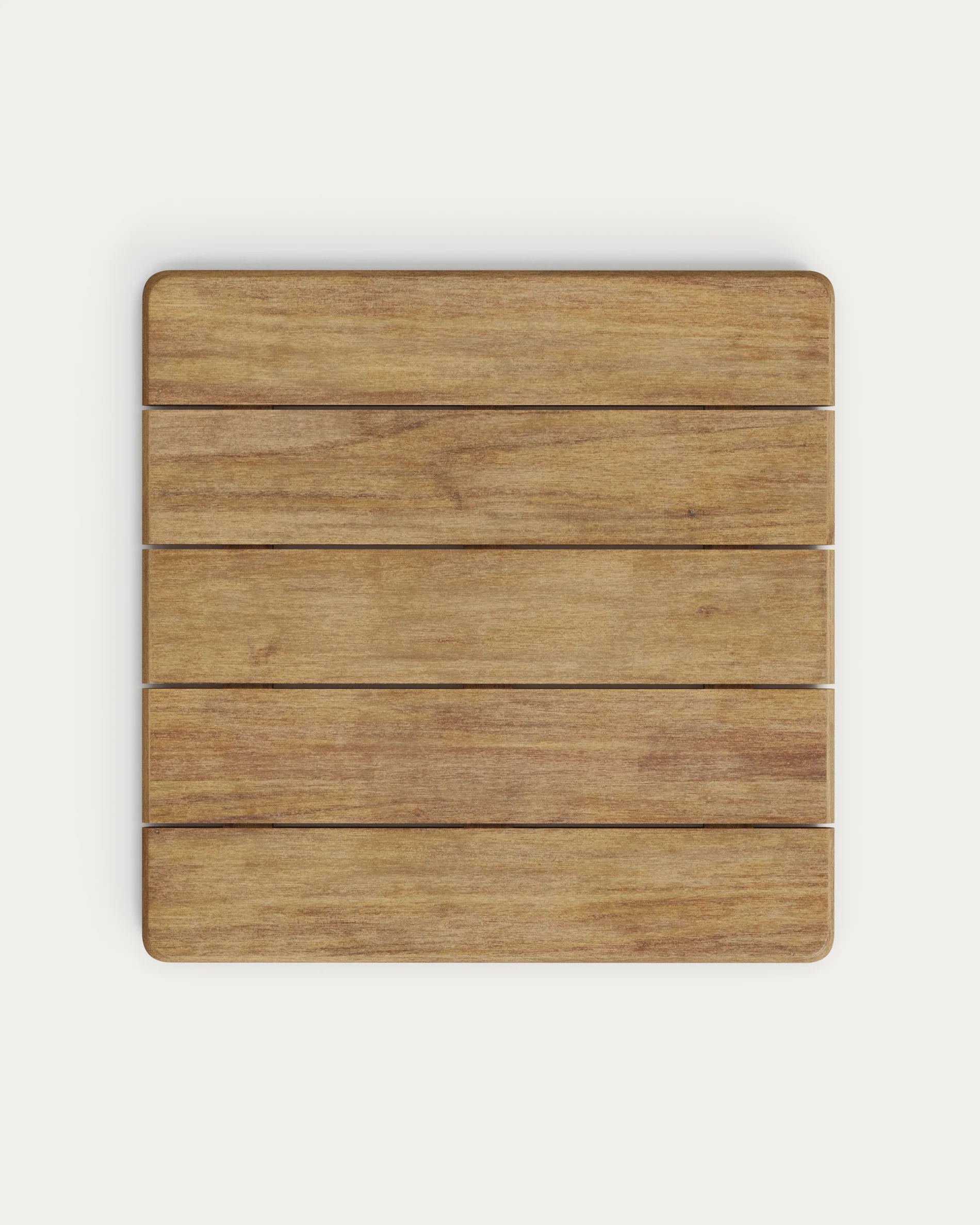 Esilda outdoor table with FSC 100% acacia top 80x80cm and green steel base Ø55x72cm