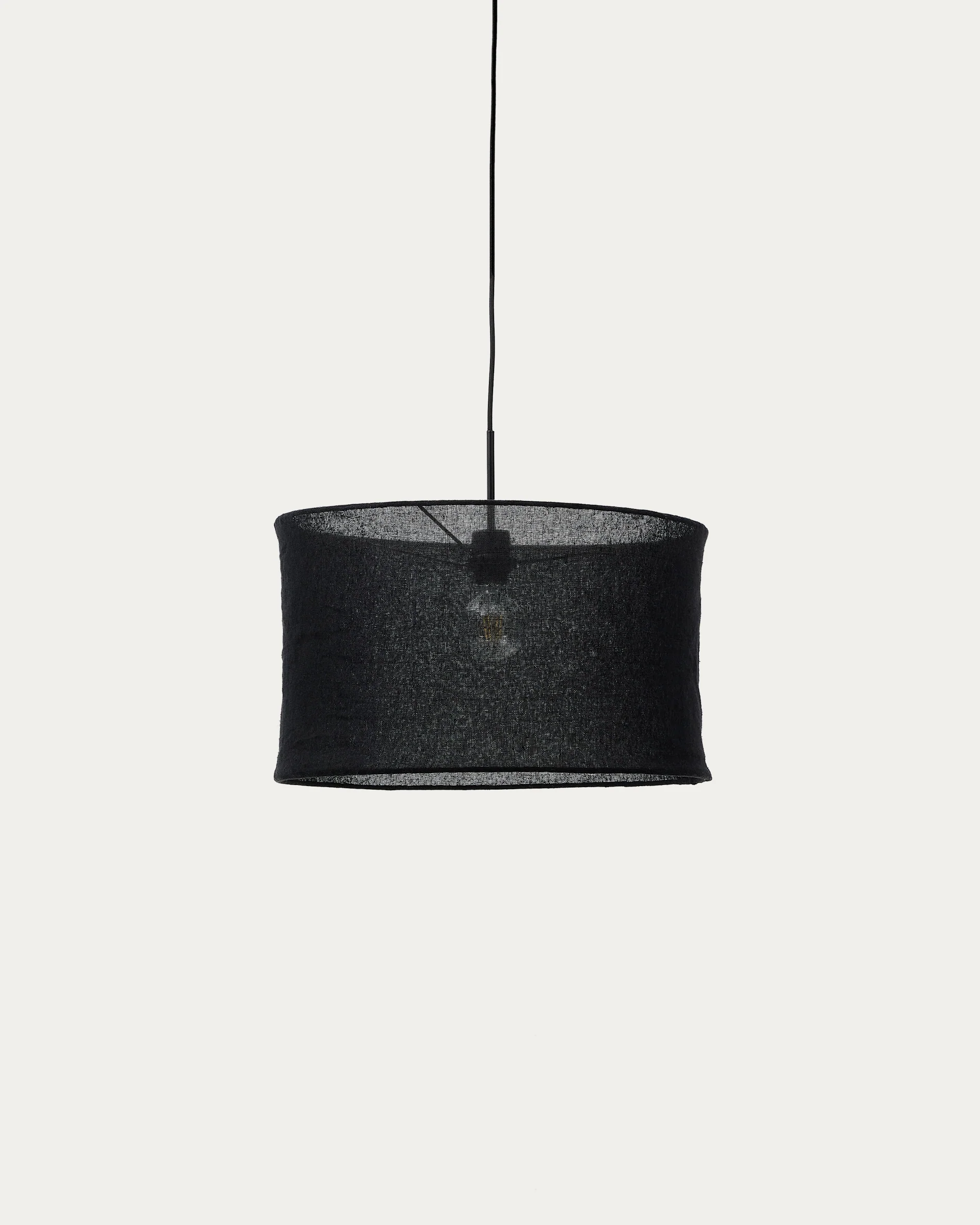 Mariela linen ceiling lamp shade in a black finish Ø 50 x 30 cm
