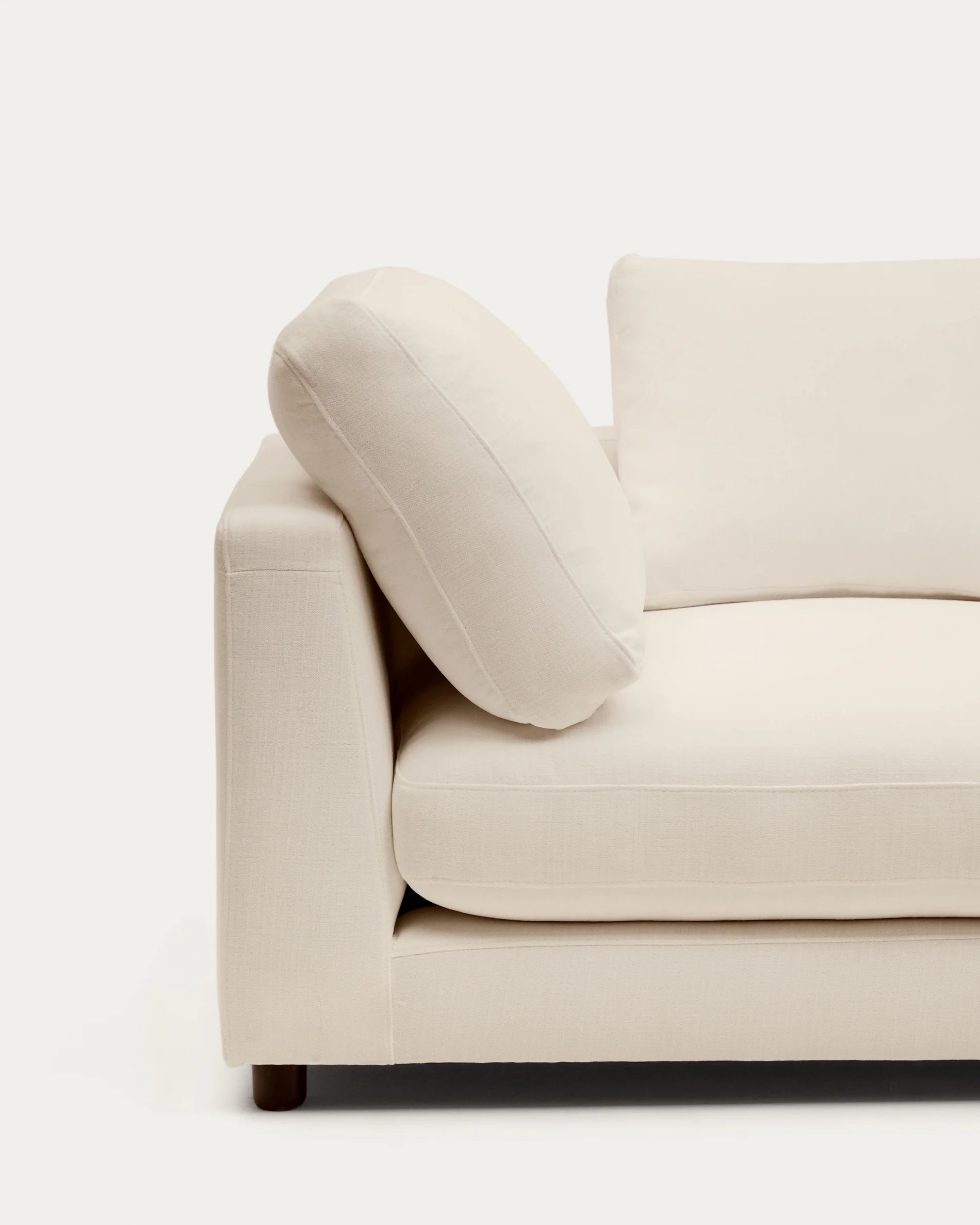 Gala right chaise longue in beige chenille FSC Mix Credit 193 x 105cm