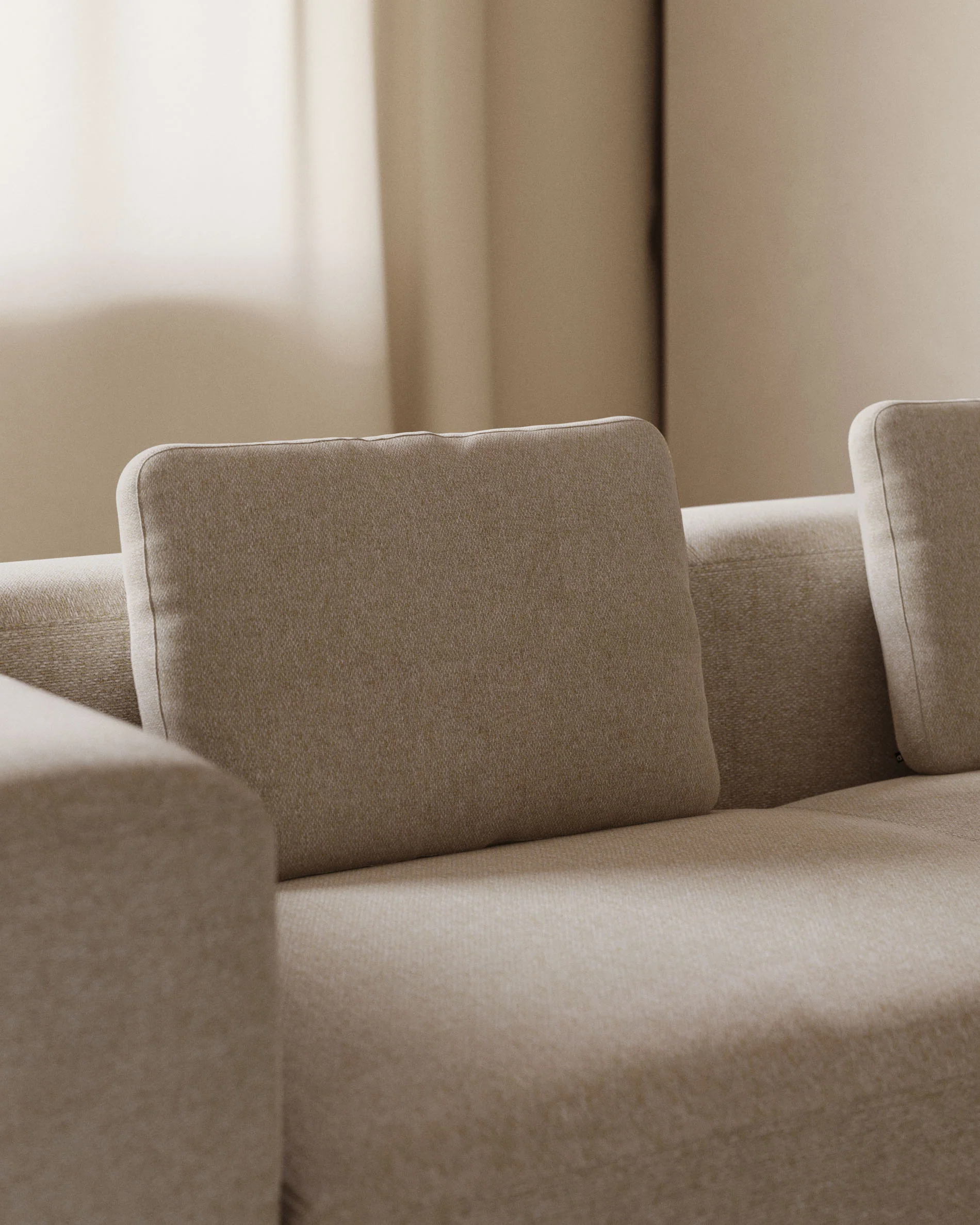 Blok beige chenille cushion 40 x 60cm