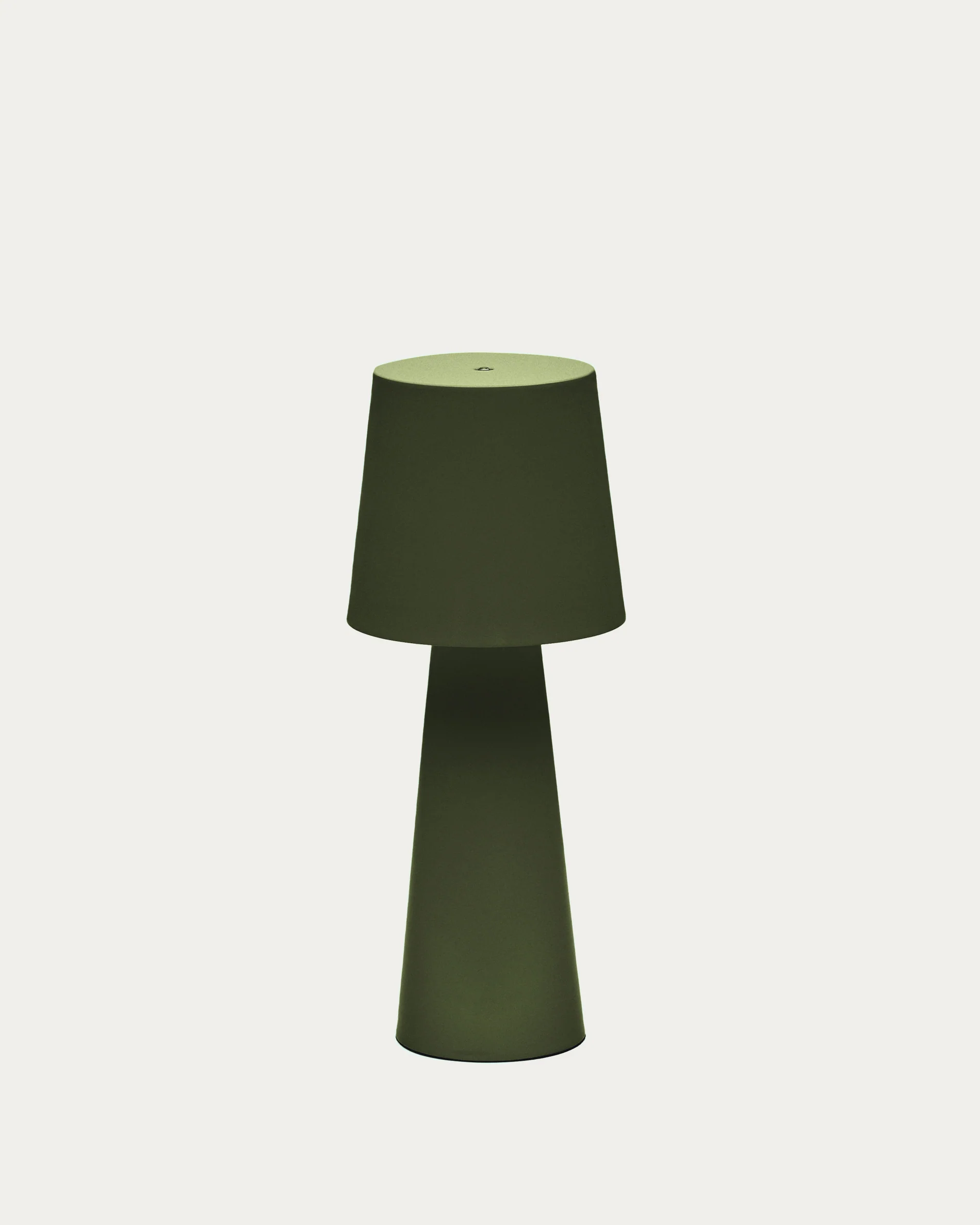 Arenys large outdoor metal table lamp in a green painted finish