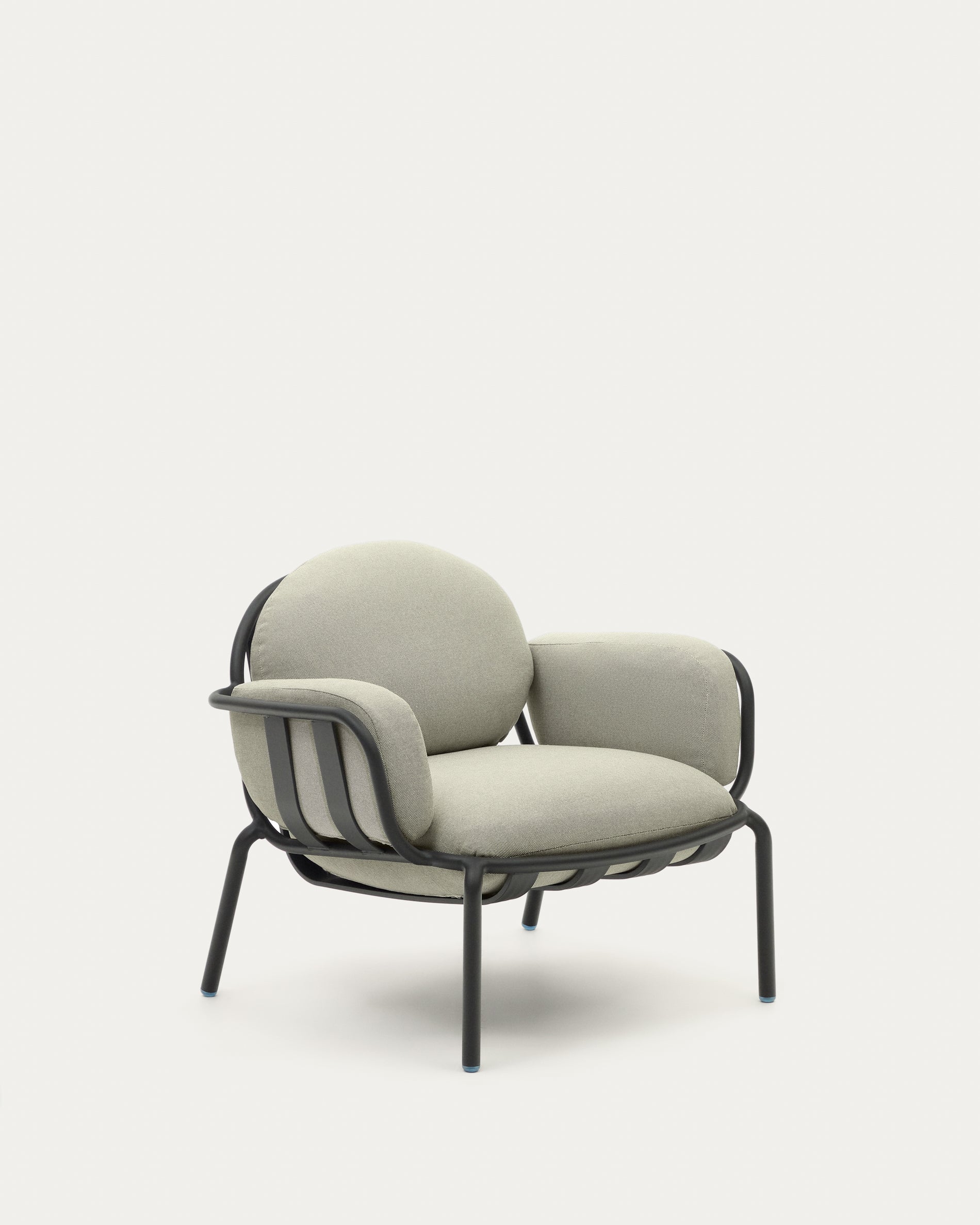 Joncols outdoor armchair with beige upholstery and aluminium with grey painted finish