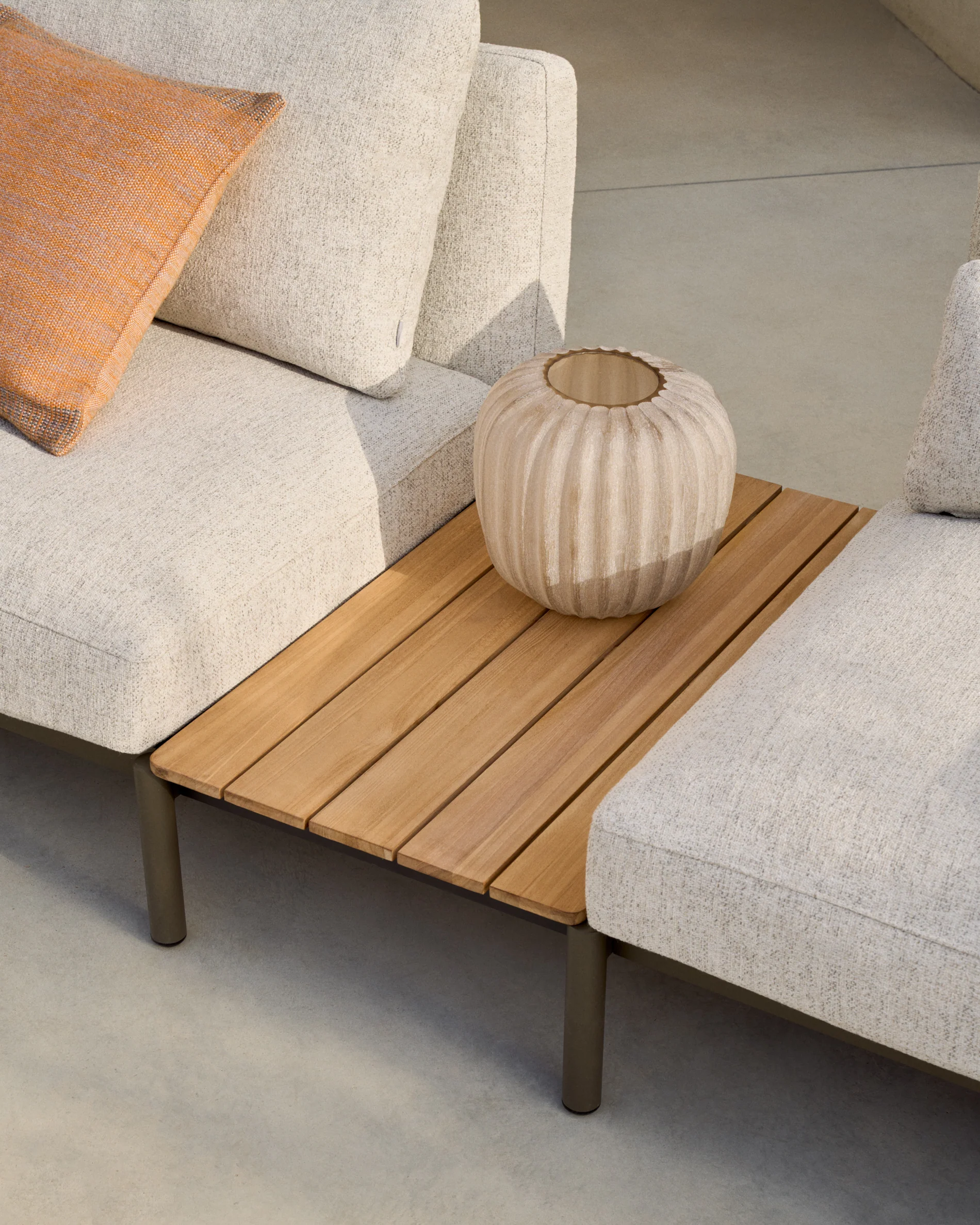 Lumia beige glass vase 27cm