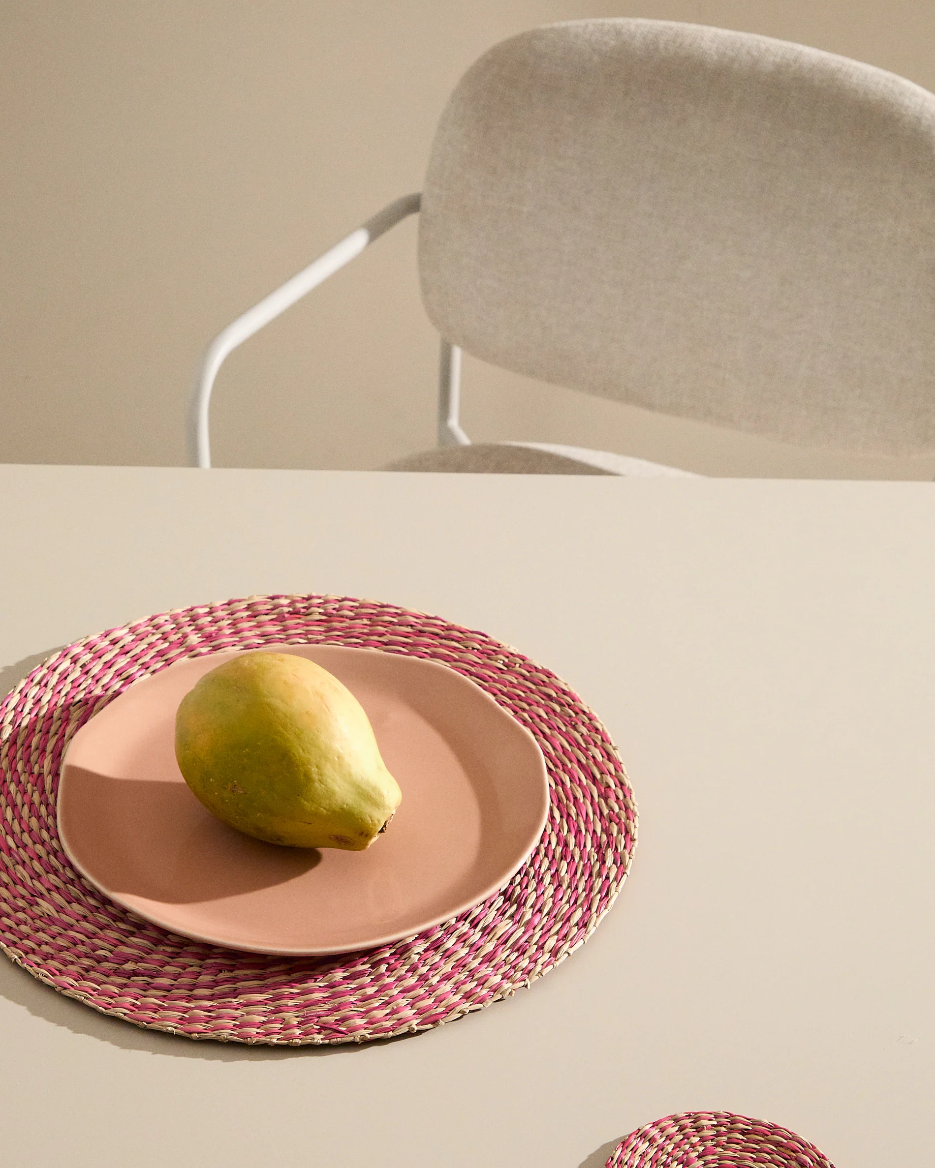 Rivela set of 2 red seagrass placemats Ø38cm