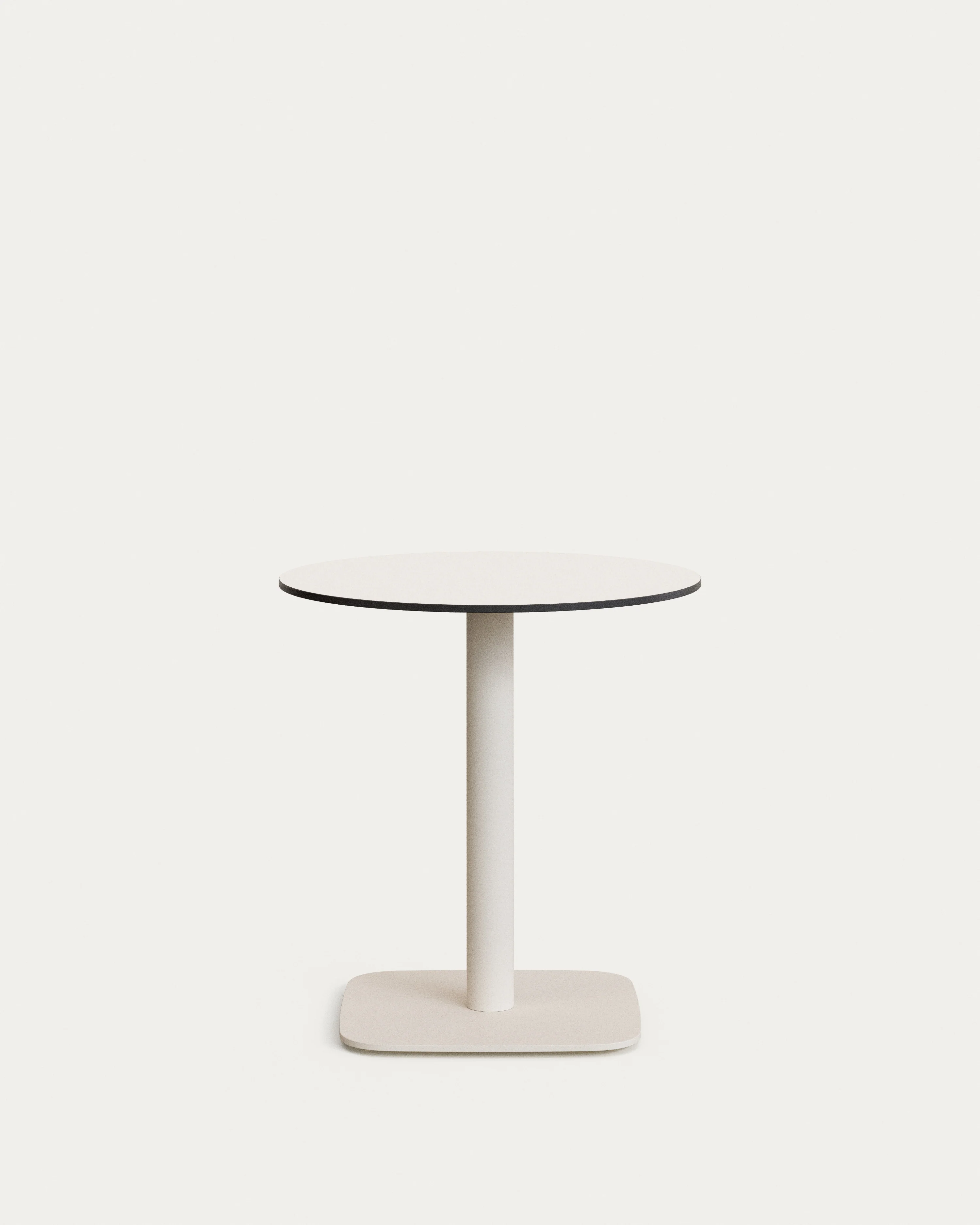 Dina round outdoor table in white with metal legal in a painted white finish, Ø 68x70cm