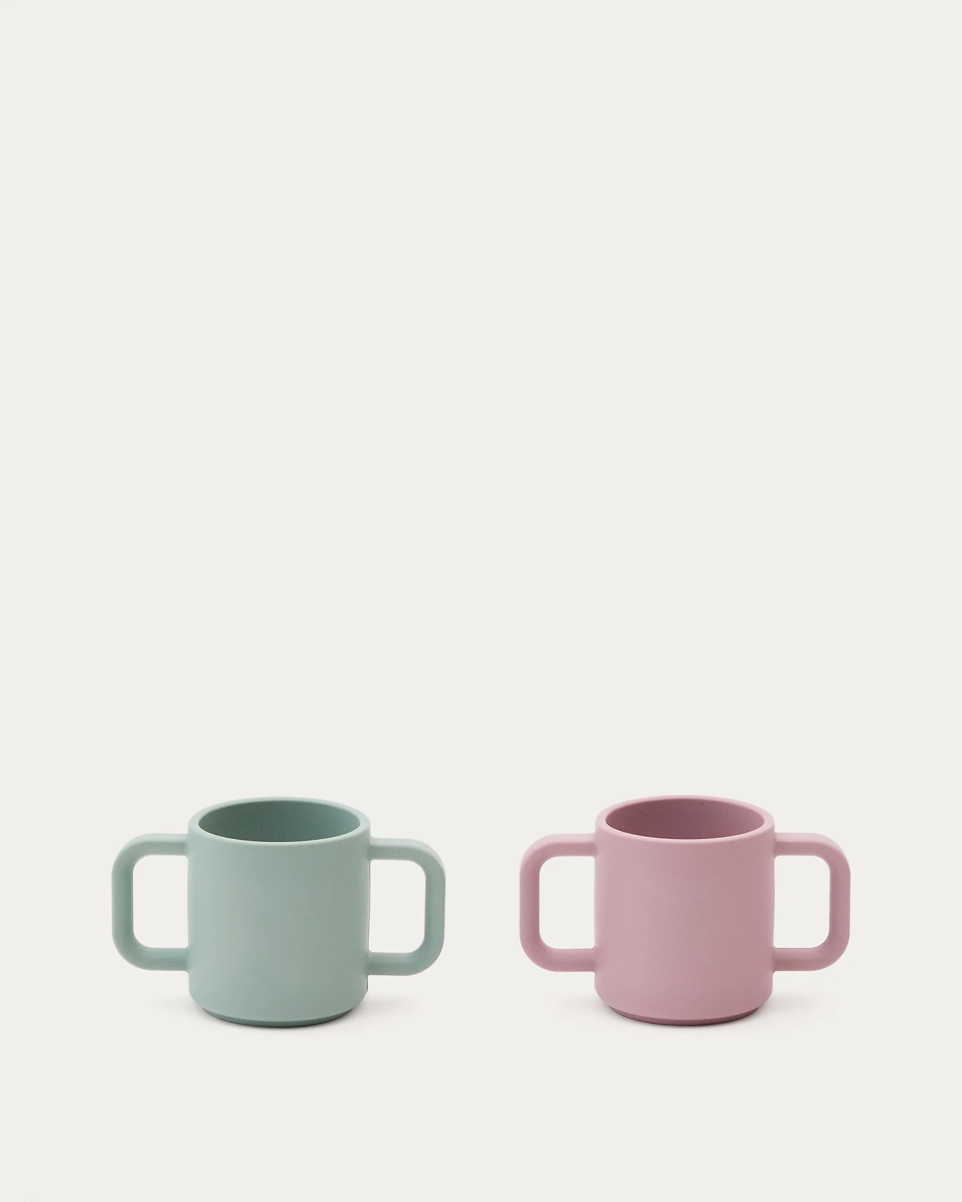 Lili set of two cups in pink and turquoise silicone