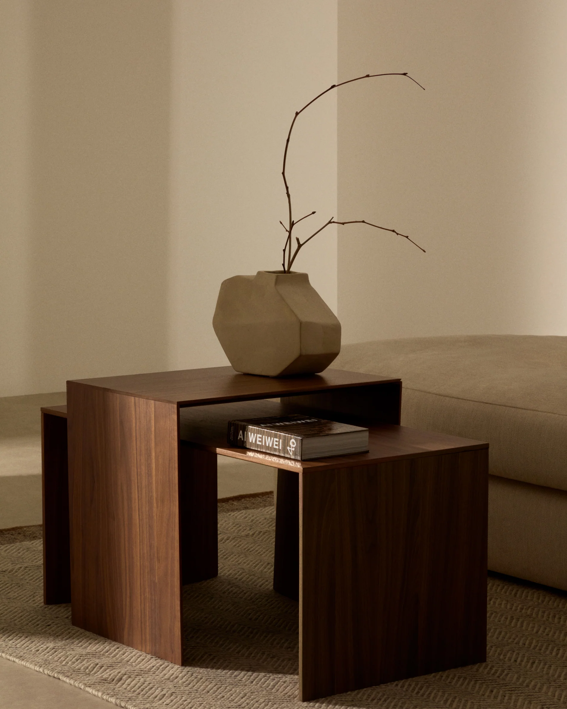 Litto walnut veneer FSC Mix Credit coffee table, 90 x 45 cm