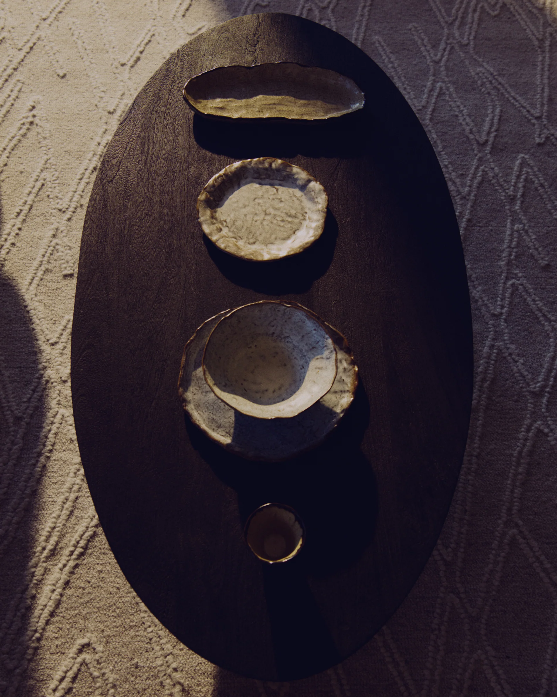 Ovak coffee table in solid acacia wood with black finish FSC 100% 140 x 70cm