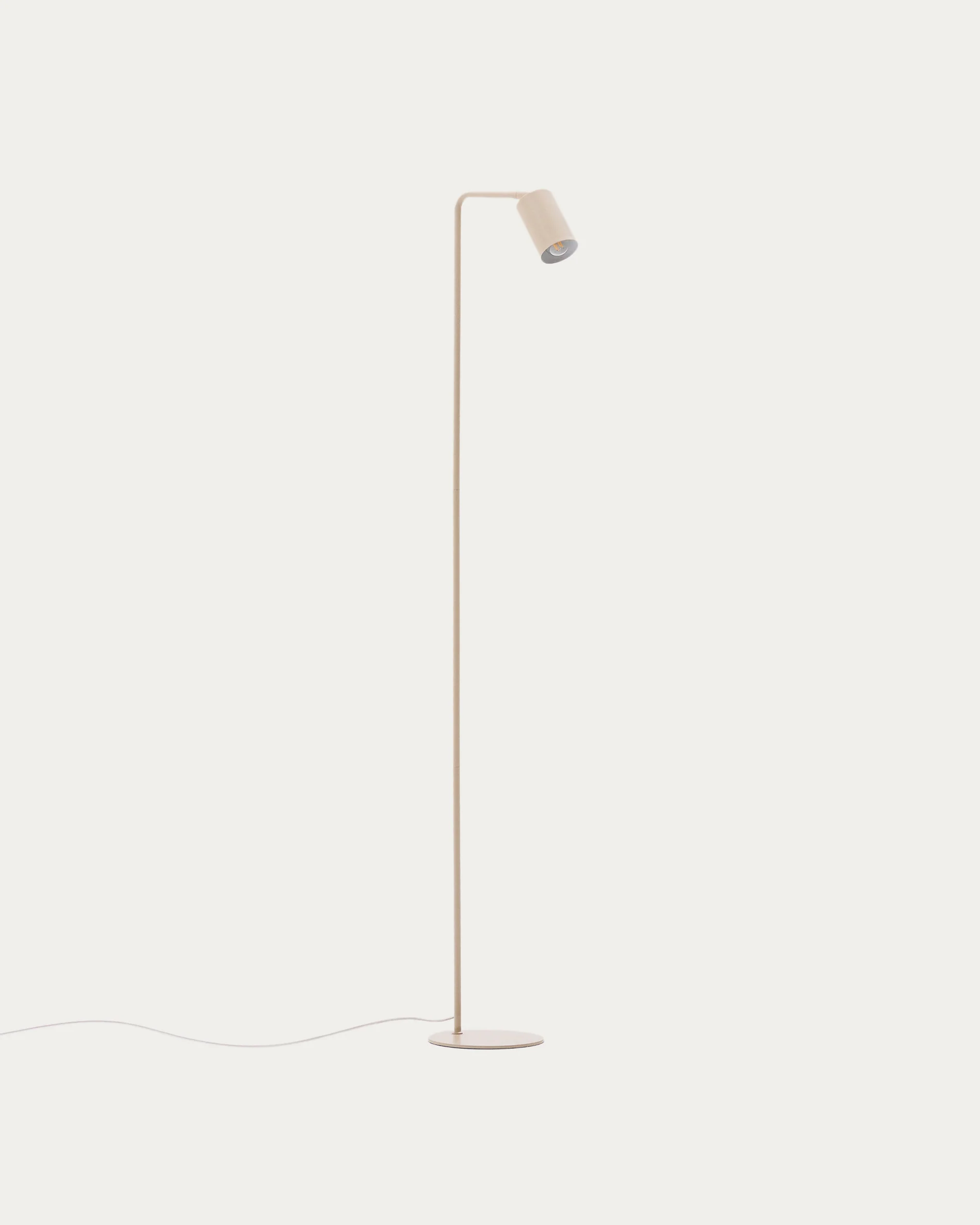 Manie metal floor lamp with beige textured finish