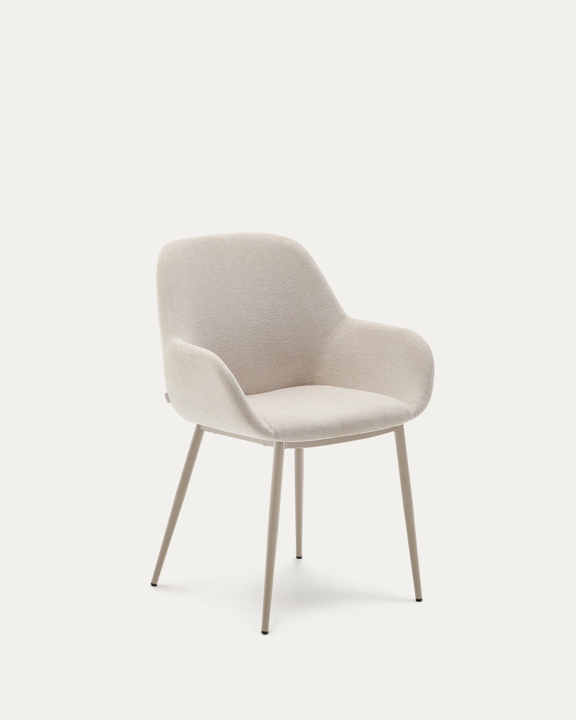 Konna chair in beige and steel legs in a painted beige finish