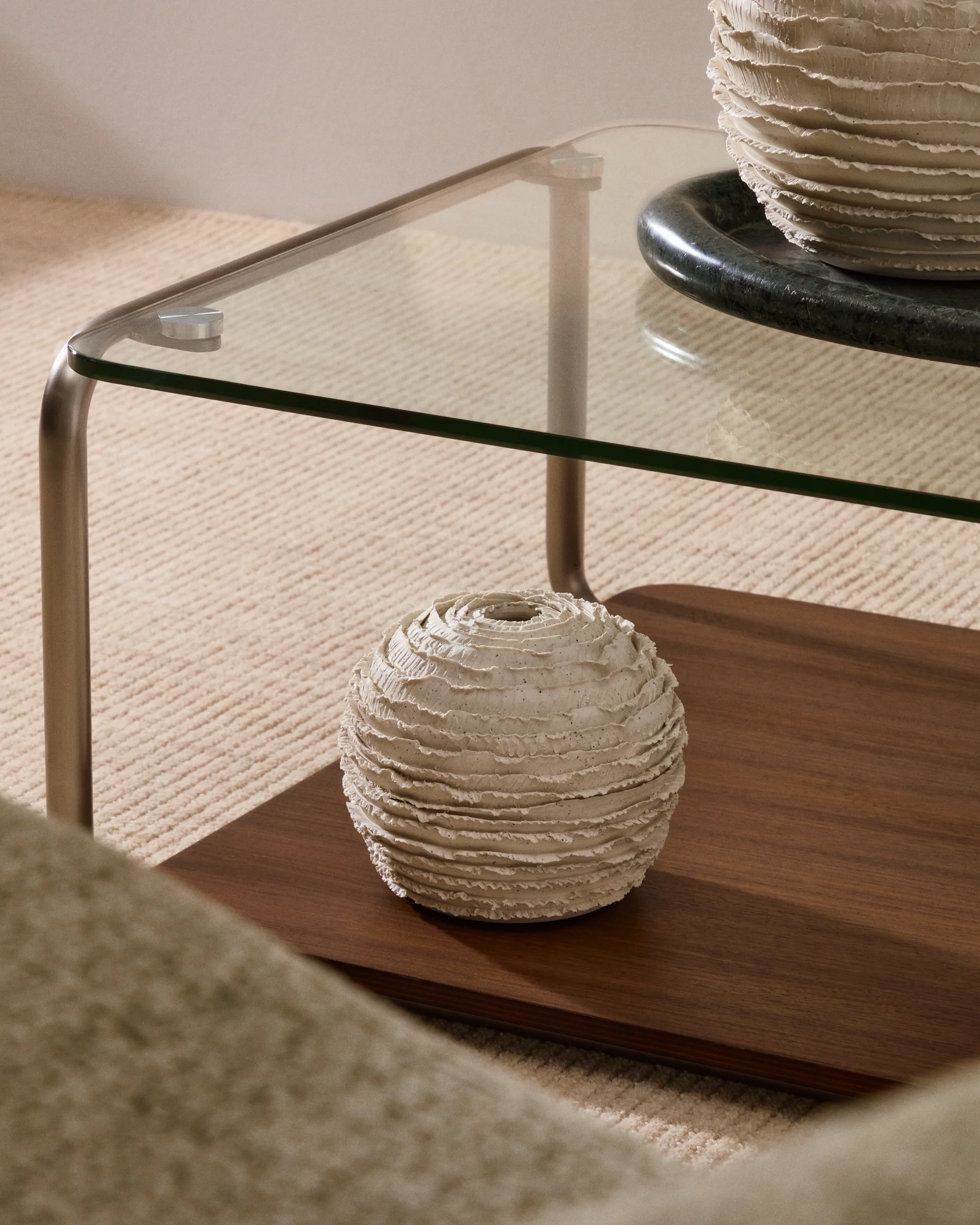 Evania vase in beige ceramic 15,5 cm