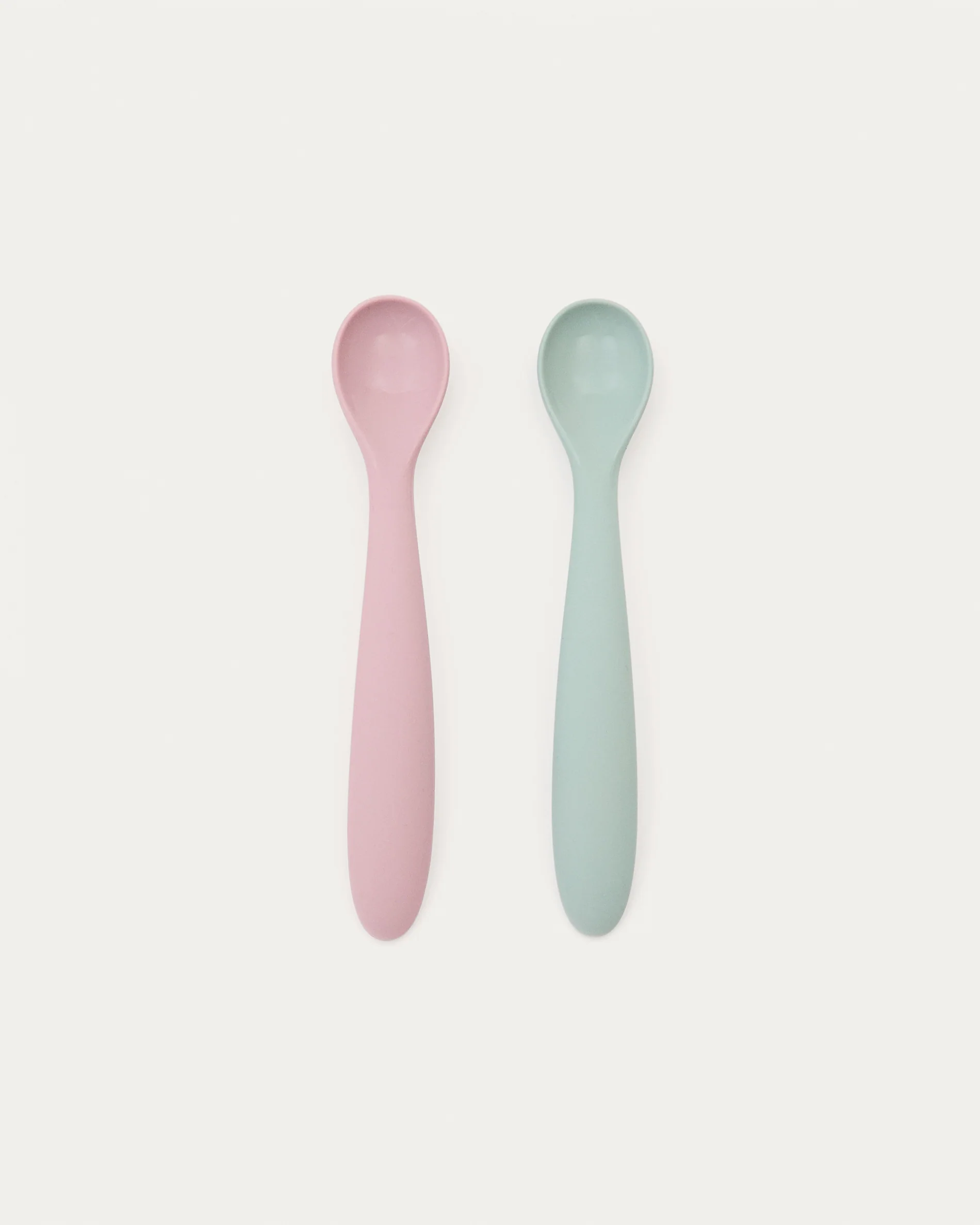 Lili set of two spoons in pink and turquoise silicone