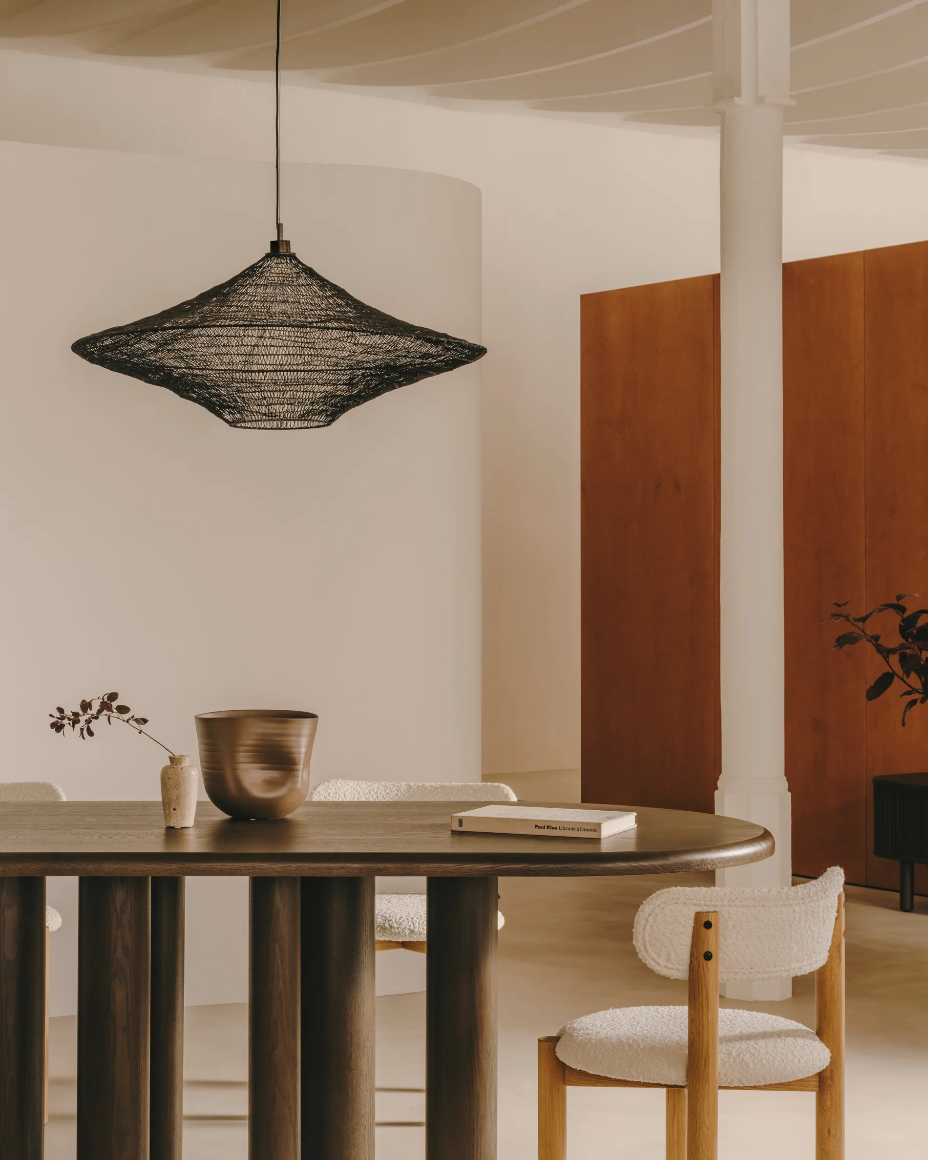 Metal Makai ceiling lamp with black finish Ø 87 cm