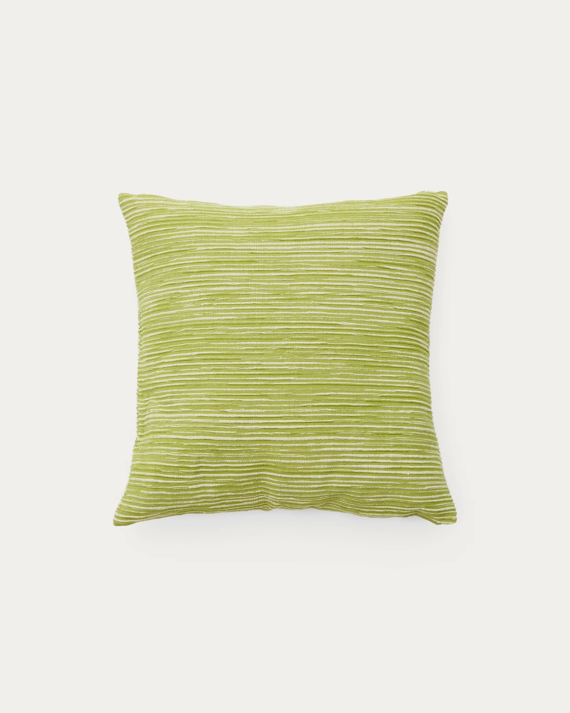 Niera green striped cotton jacquard cushion cover 45 x 45cm