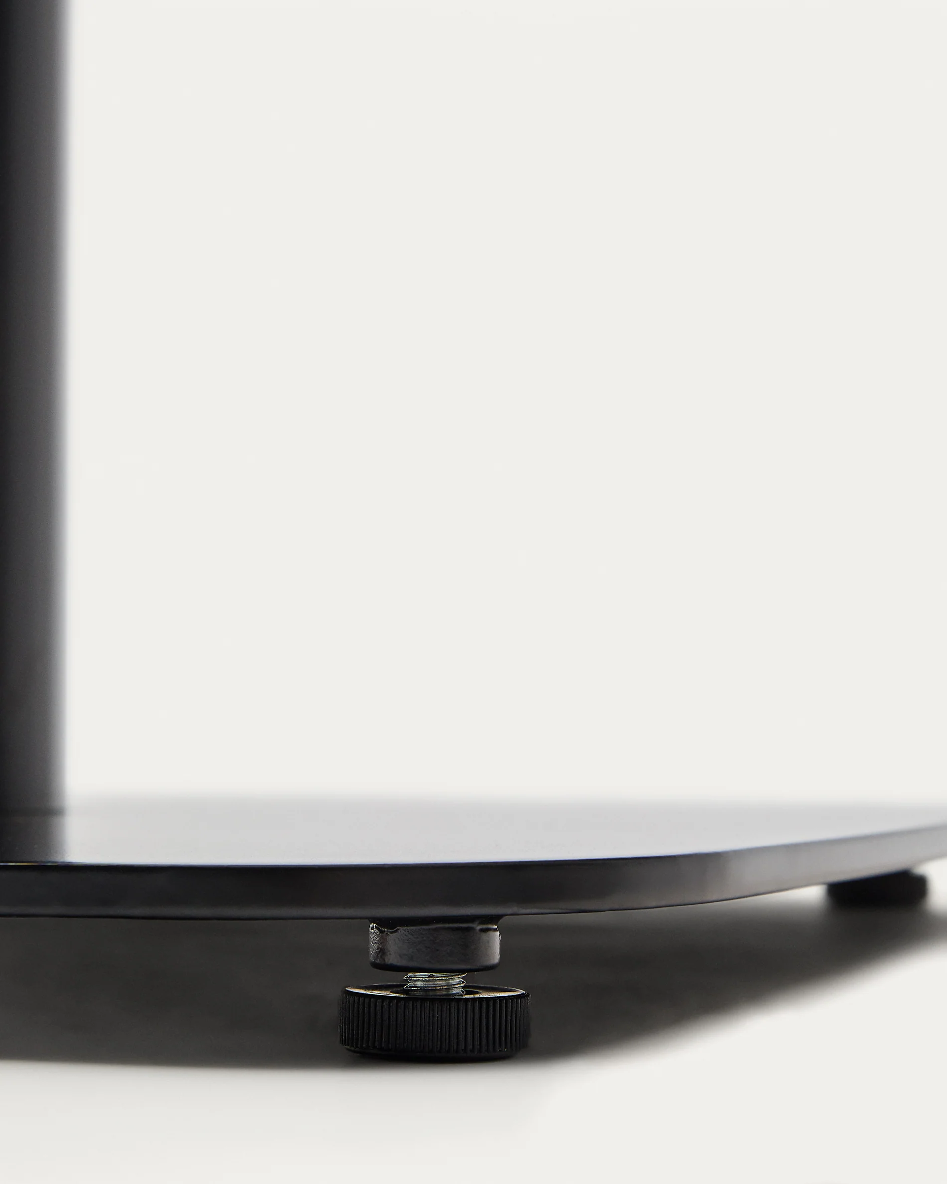 Saura Bar Table in black painted metal with a white terrazzo top,  70 x 70 x 70 cm