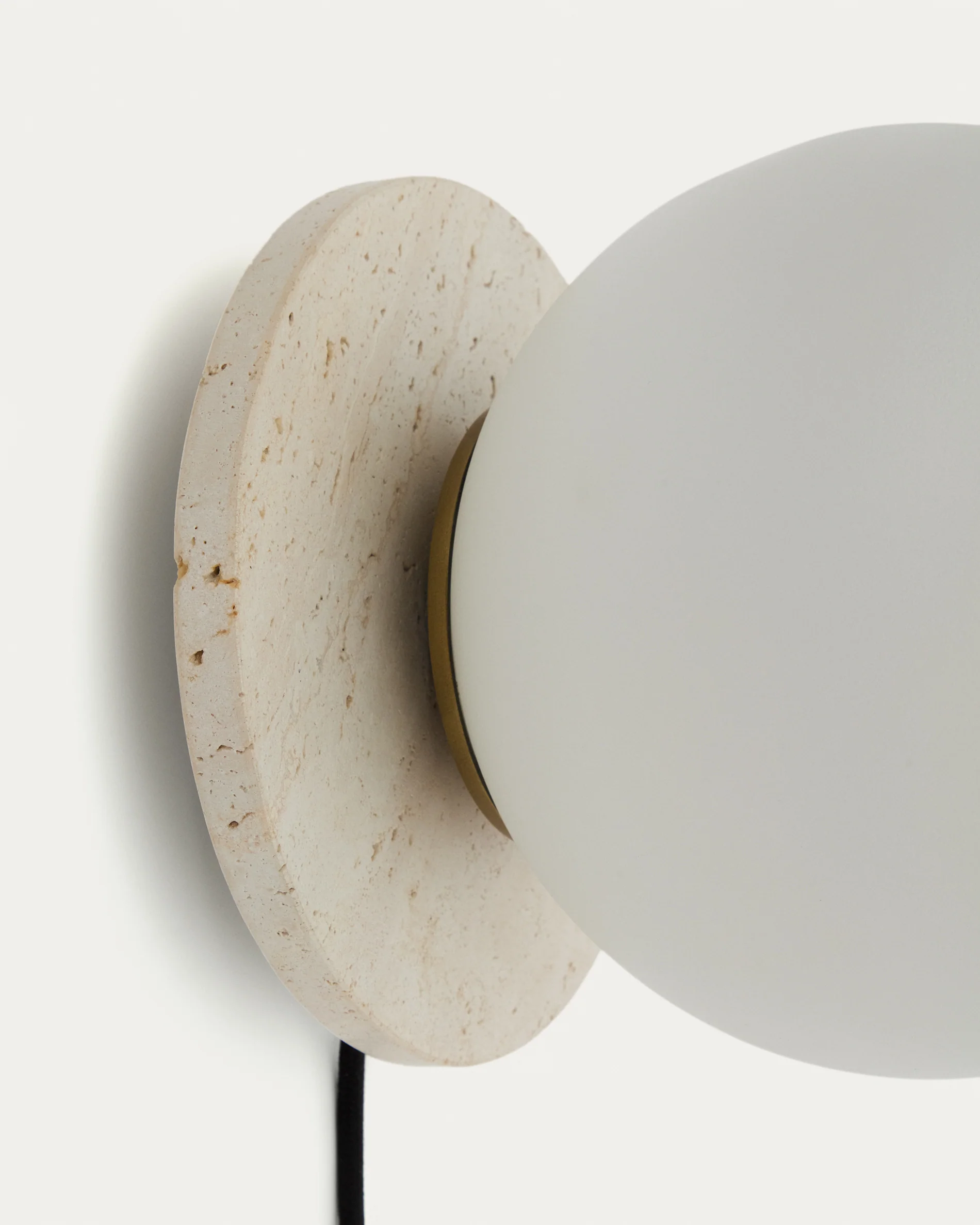 Malachi glass and travertine stone wall lamp