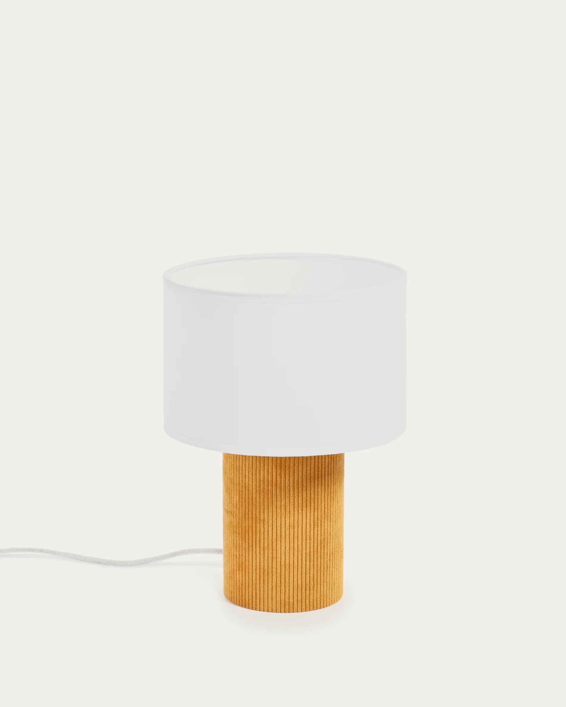 Bianella corduroy table lamp in mustard