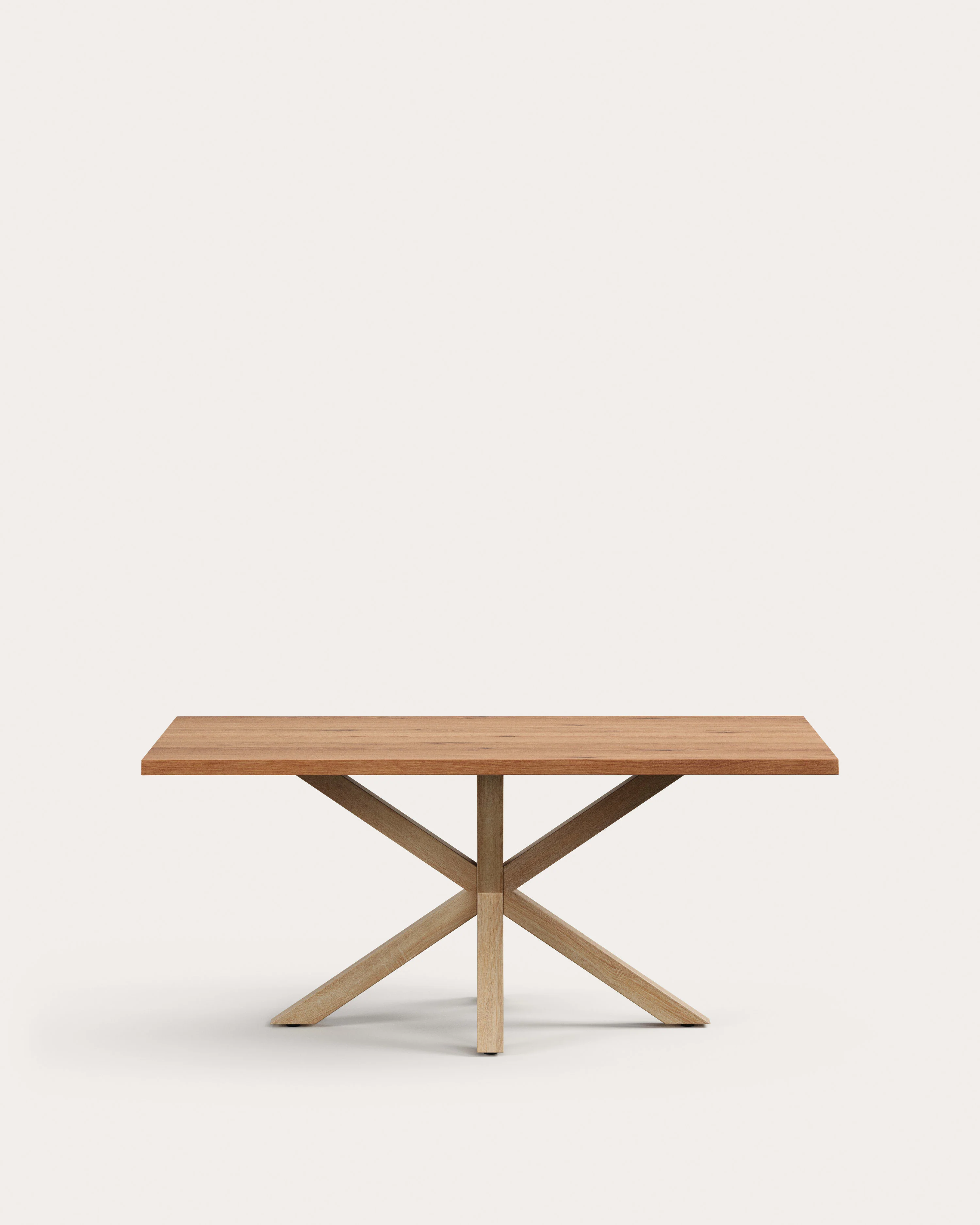 Argo table in oak veneer in a natural finish and wood-effect steel legs 180 x 100 cm