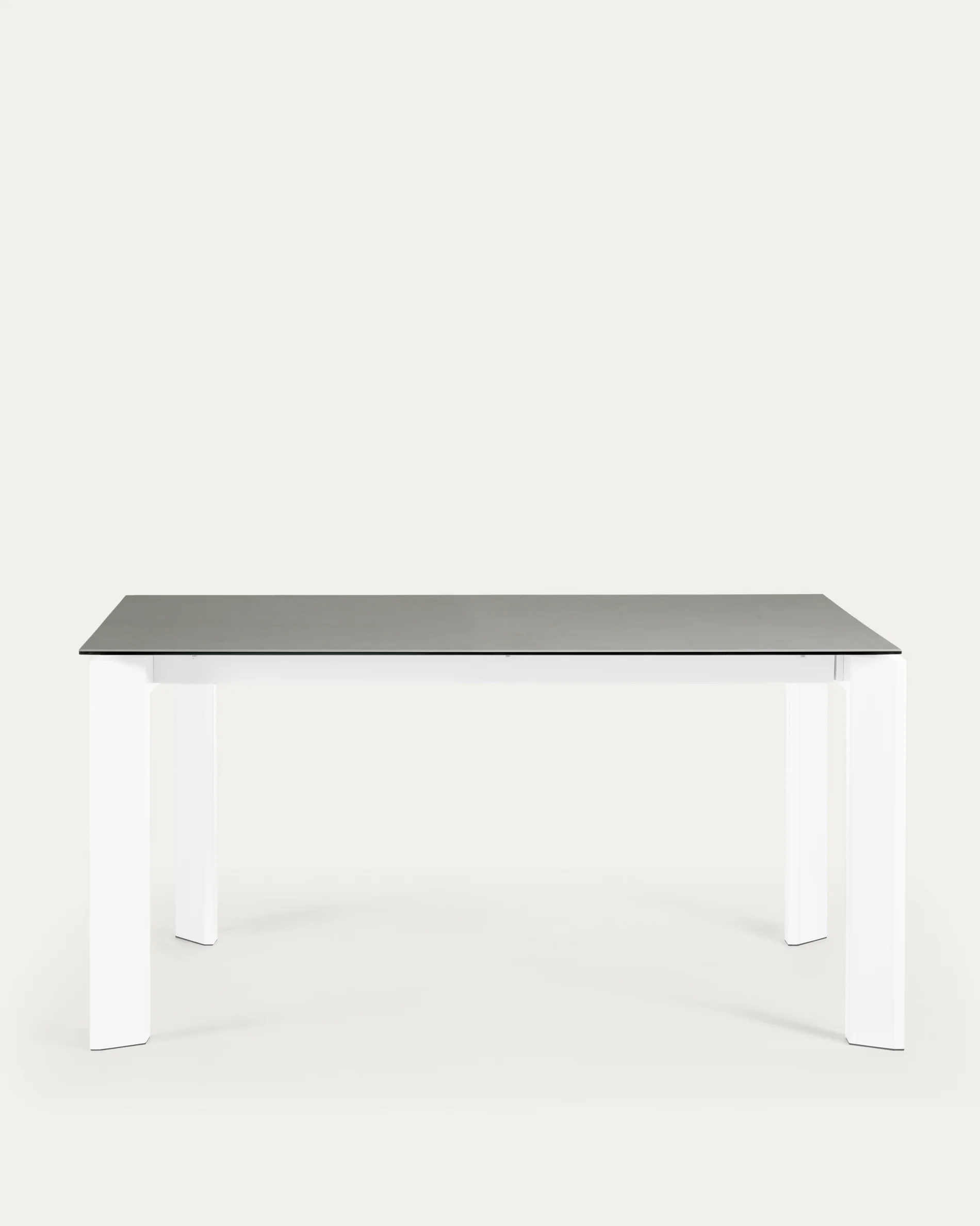 Axis porcelain extendable table in Hydra Lead finish with white legs 160 (220) cm