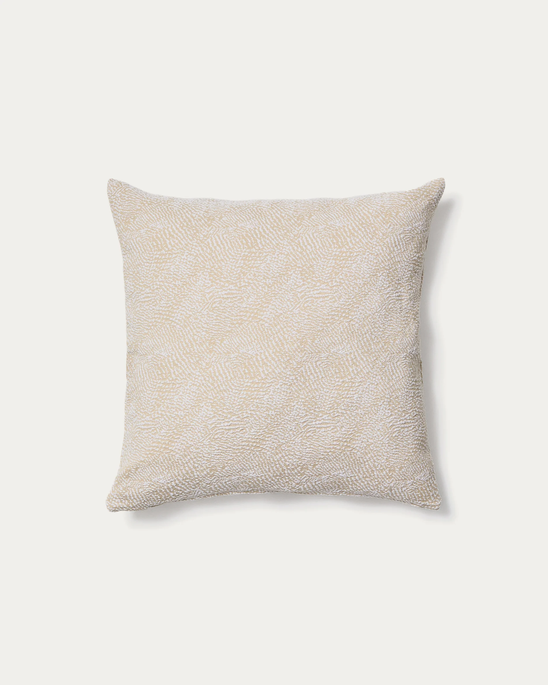 Junie cushion cover in beige cotton jacquard 50 x 50 cm