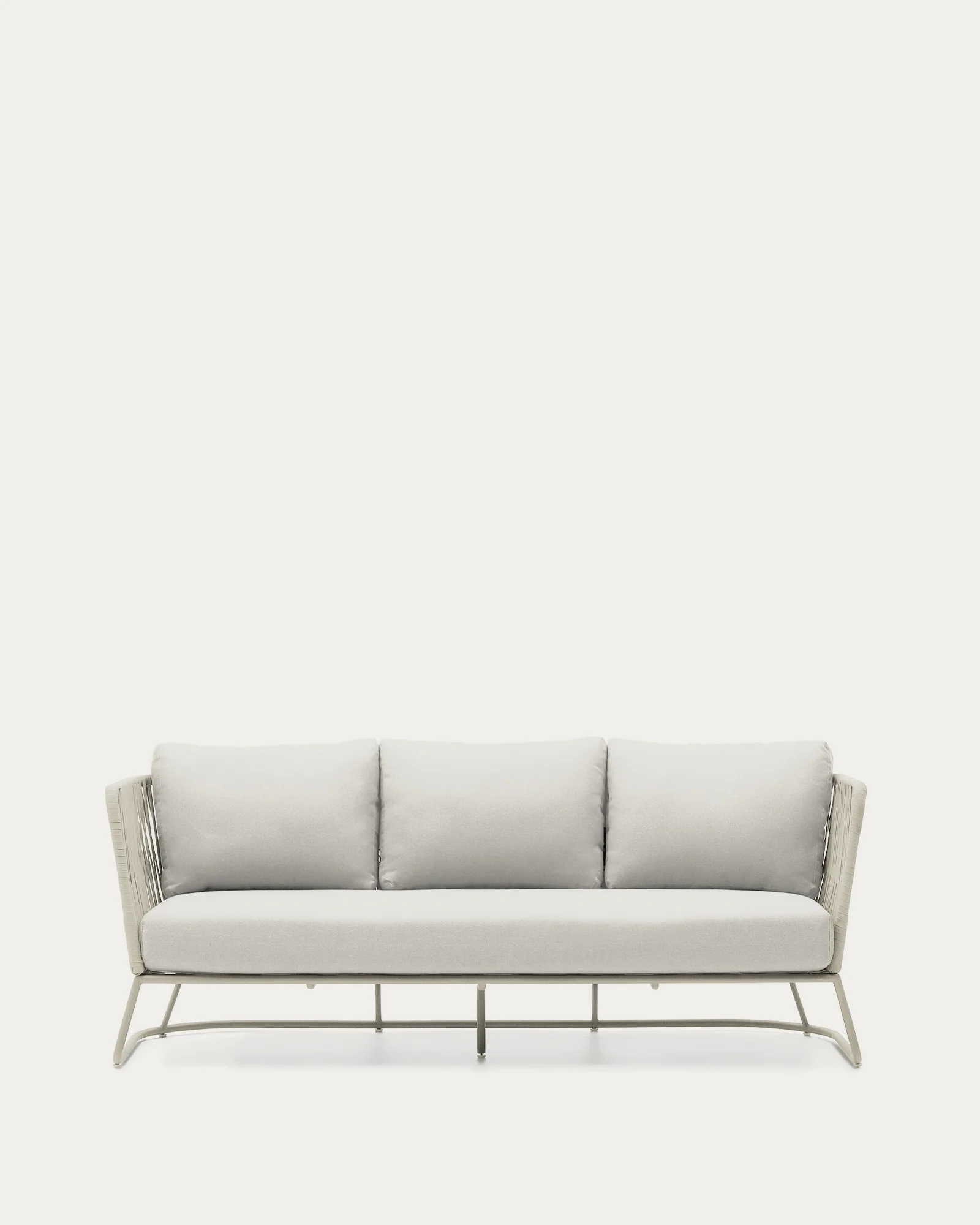 Saconca outdoor 3-seater sofa in rope cord and grey galvanised steel 189cm
