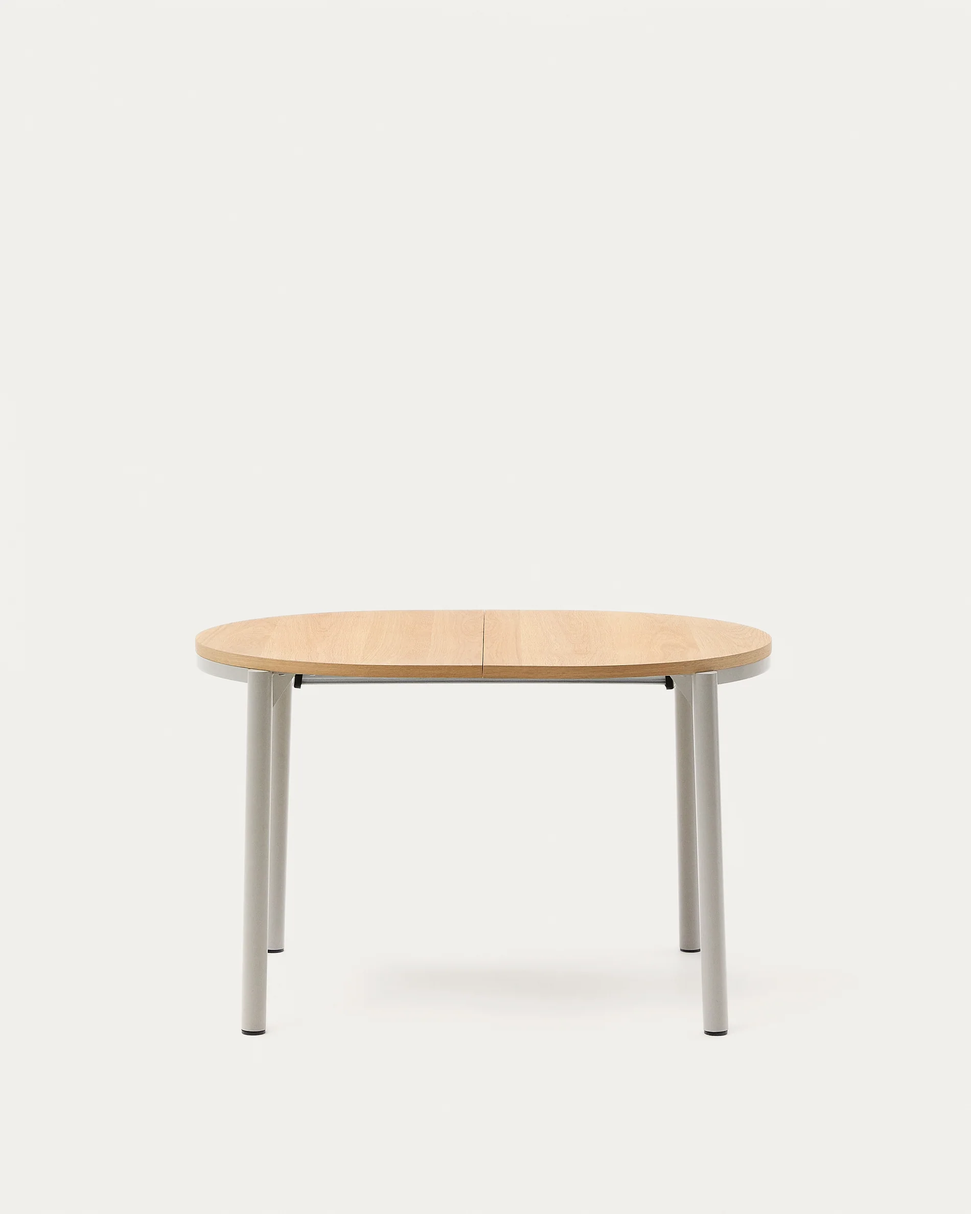 Montuiri extendable table in oak veneer and with steel legs in a grey finish, 120(200) x 90 cm