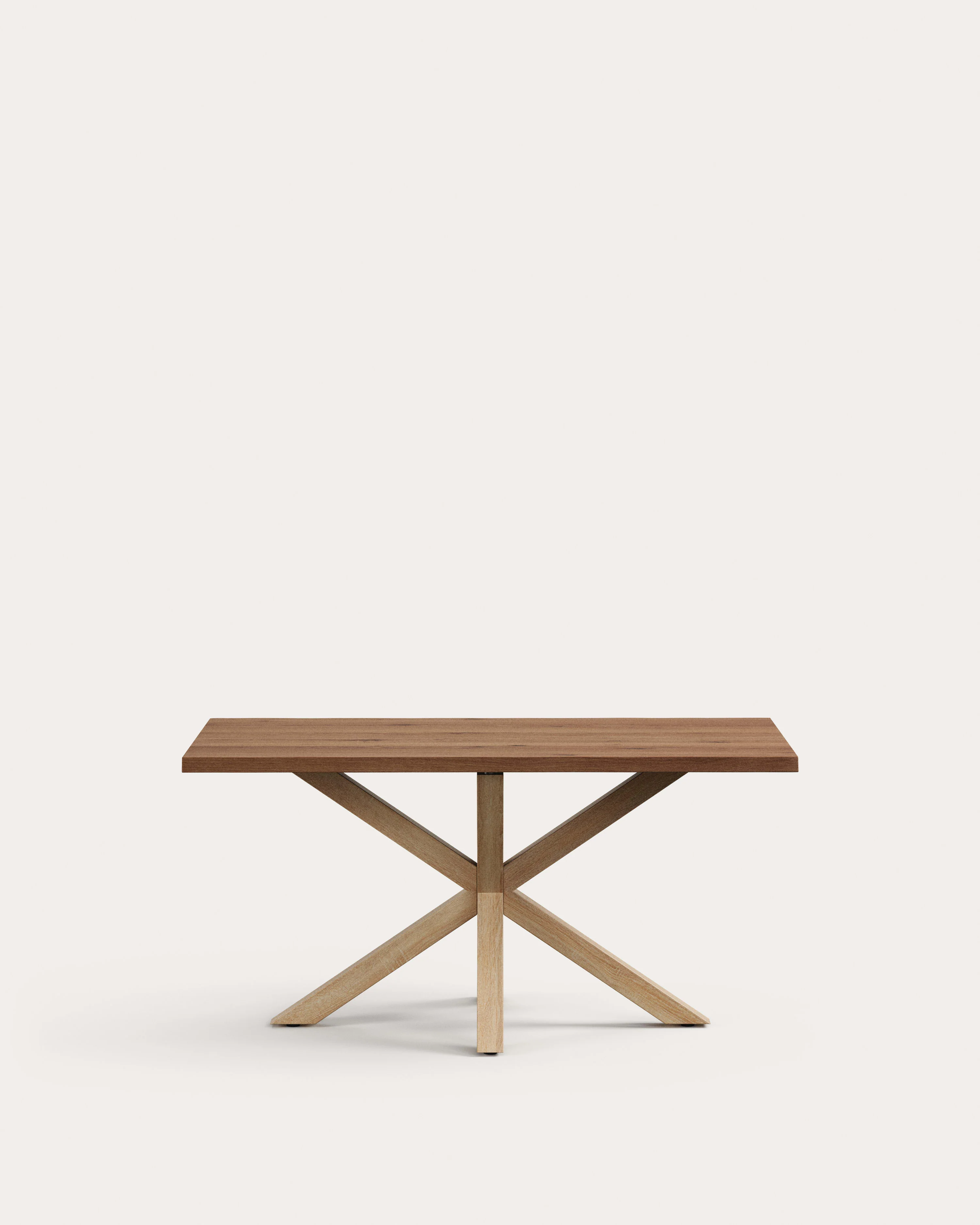 Argo table in aged oak veneer and wood-effect steel legs 160 x 90 cm