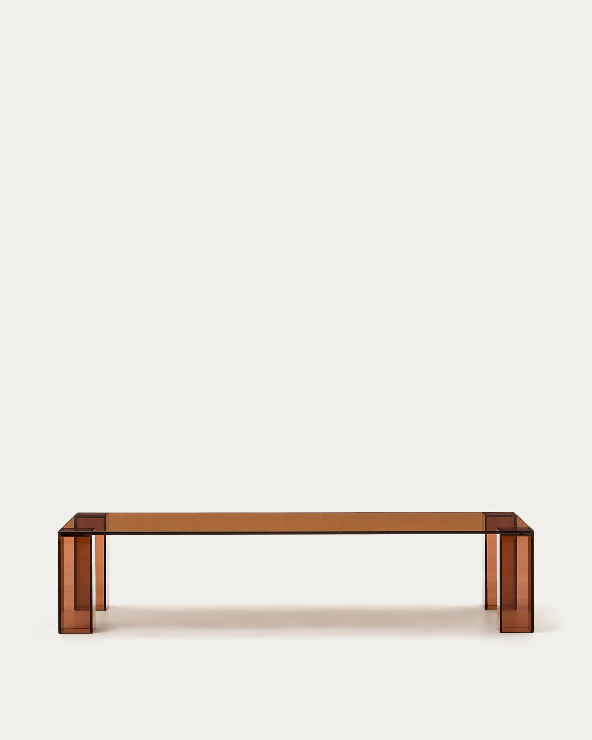 Adularia brown, tempered-glass coffee table, 140 x 60 cm